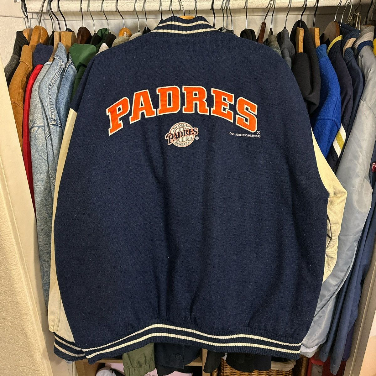 Logo 7 Vintage 2000 San Diego Padres Letterman Jacket Size US XL / EU 56 / 4 - 3 Thumbnail