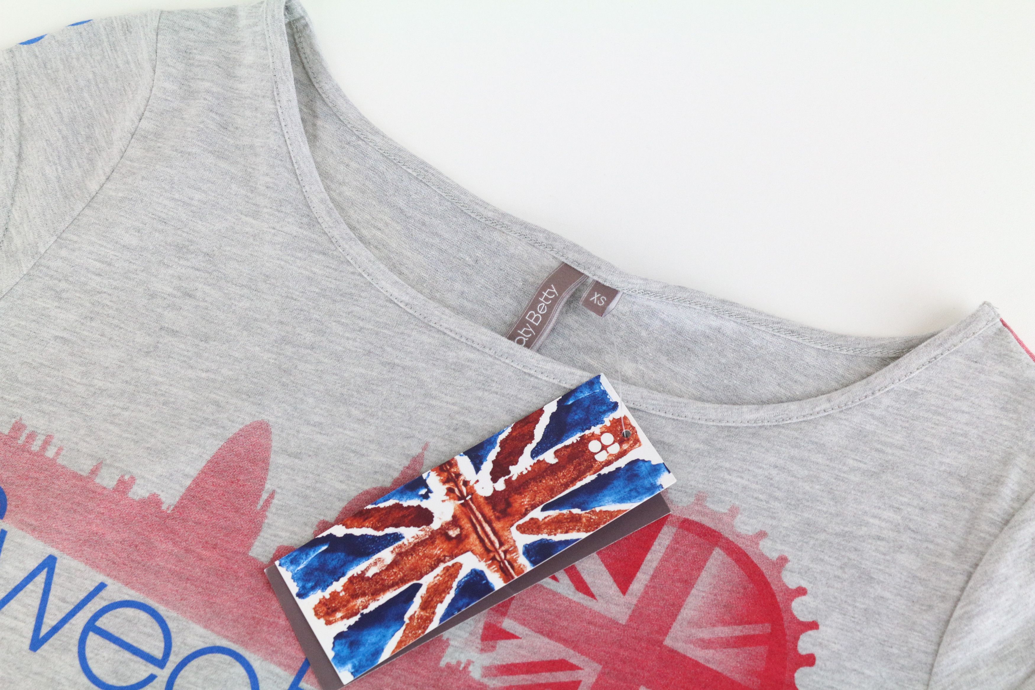 Scotch & Soda PATRIOT XS Grey Cotton Blend Union Jack Print T-Shirt 61703 Size XS / US 0-2 / IT 36-38 - 3 Thumbnail