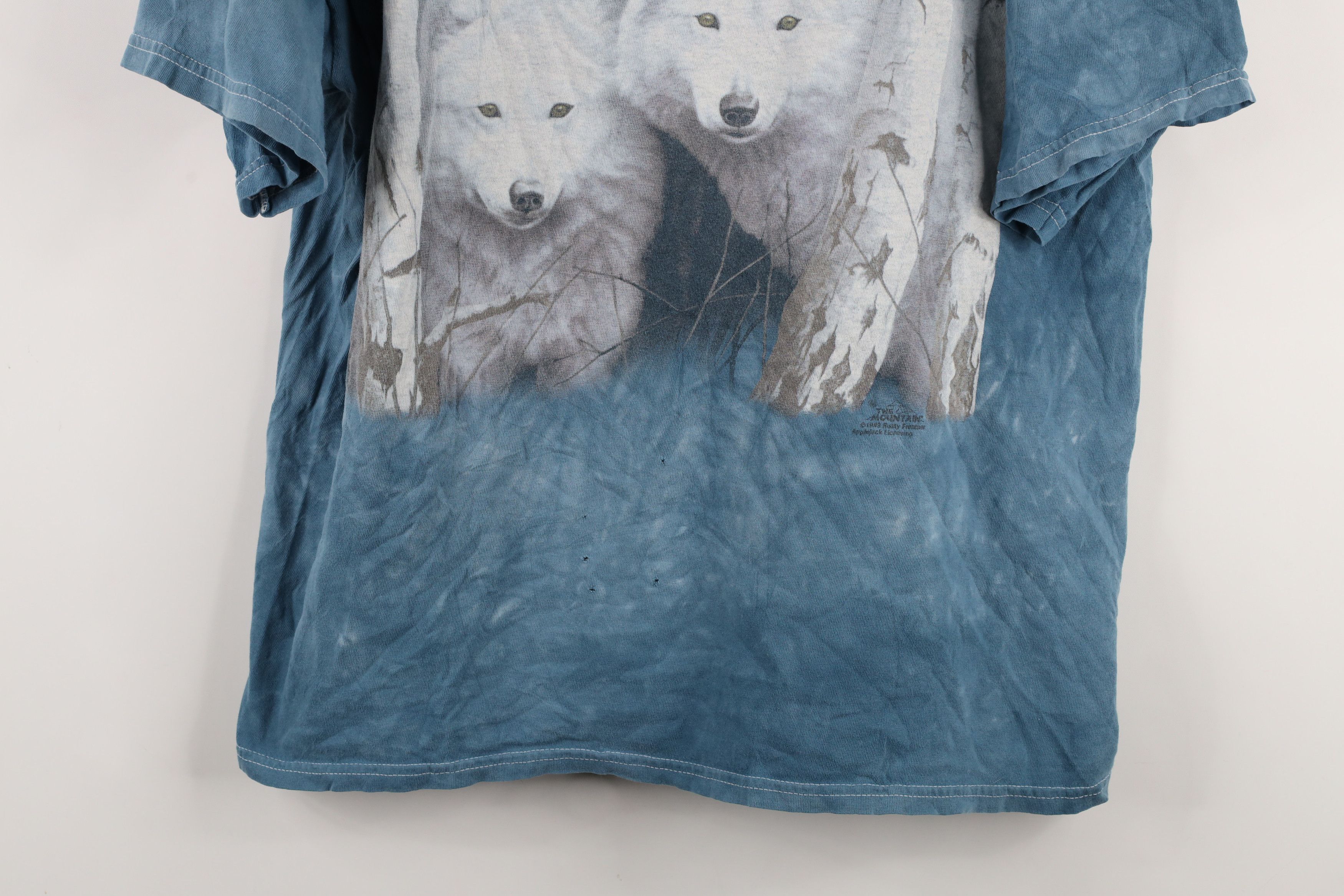 Vintage Vintage 90s Streetwear Acid Wash White Wolf Nature T-Shirt Size US XL / EU 56 / 4 - 3 Thumbnail