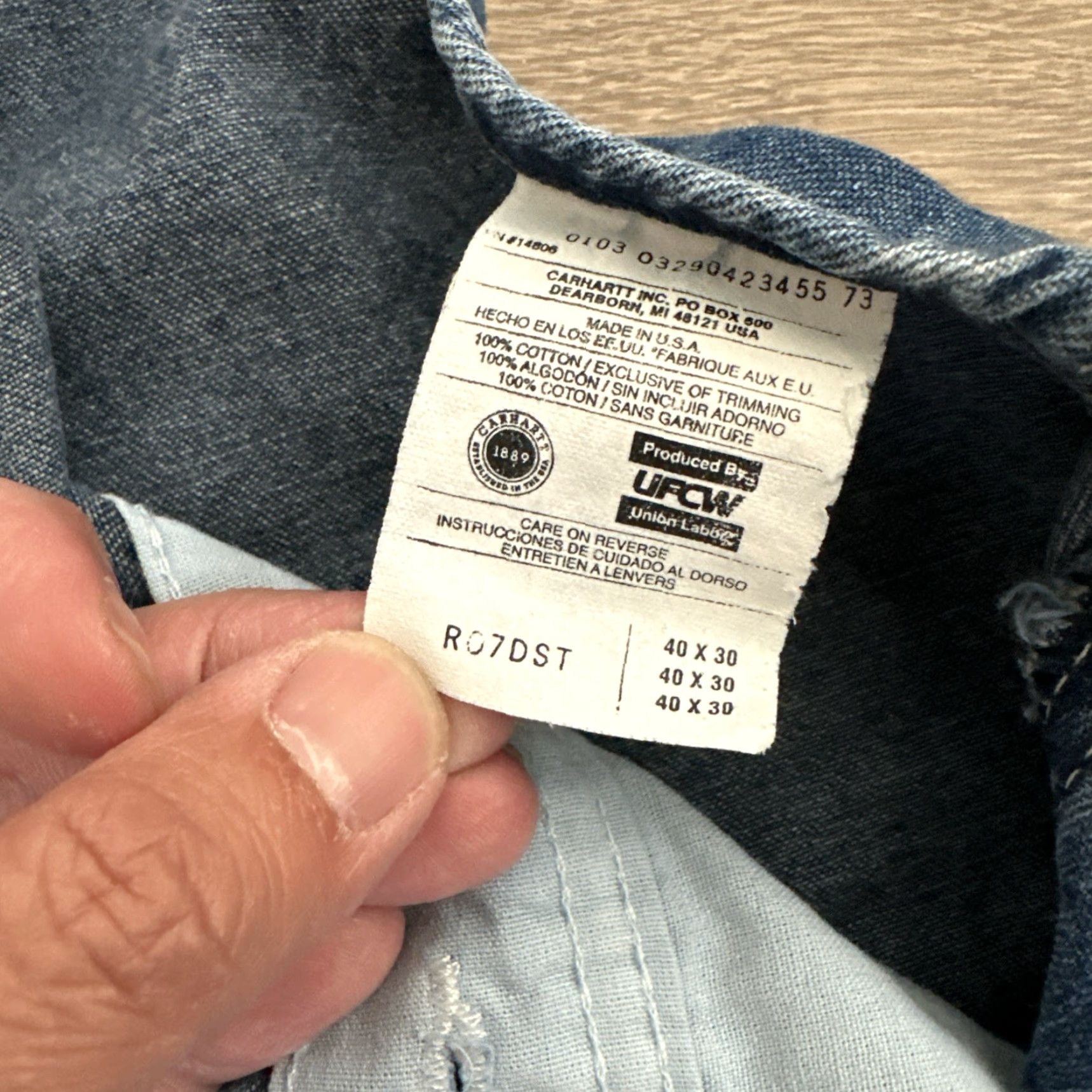 Carhartt Carhartt Bib Overalls Mens Blue Denim Carpenter Zip Suspender Buttons High Rise Regular Big & Tall 40x24 40 In Inseam 40" Width 30" Width Size US 44 / EU 60 - 5 Thumbnail
