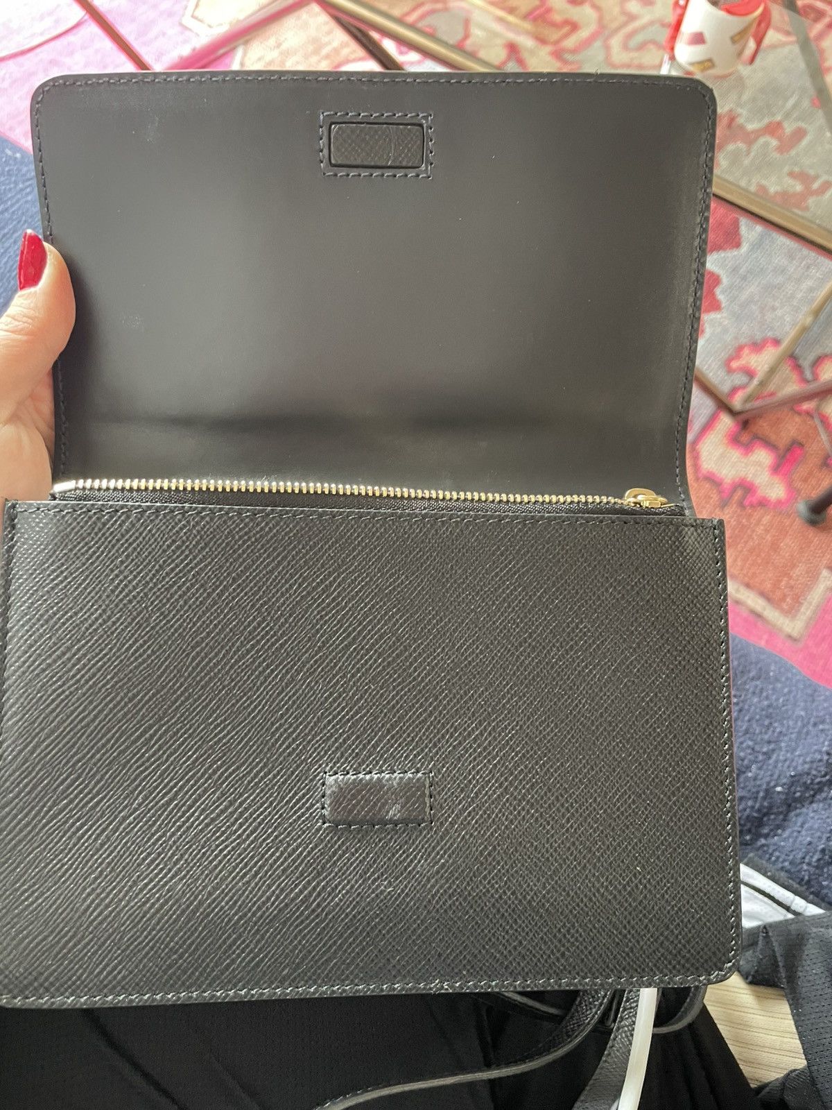 Smythson Smythson "Panama Leather" Black Crossbody Bag Size ONE SIZE - 8 Thumbnail