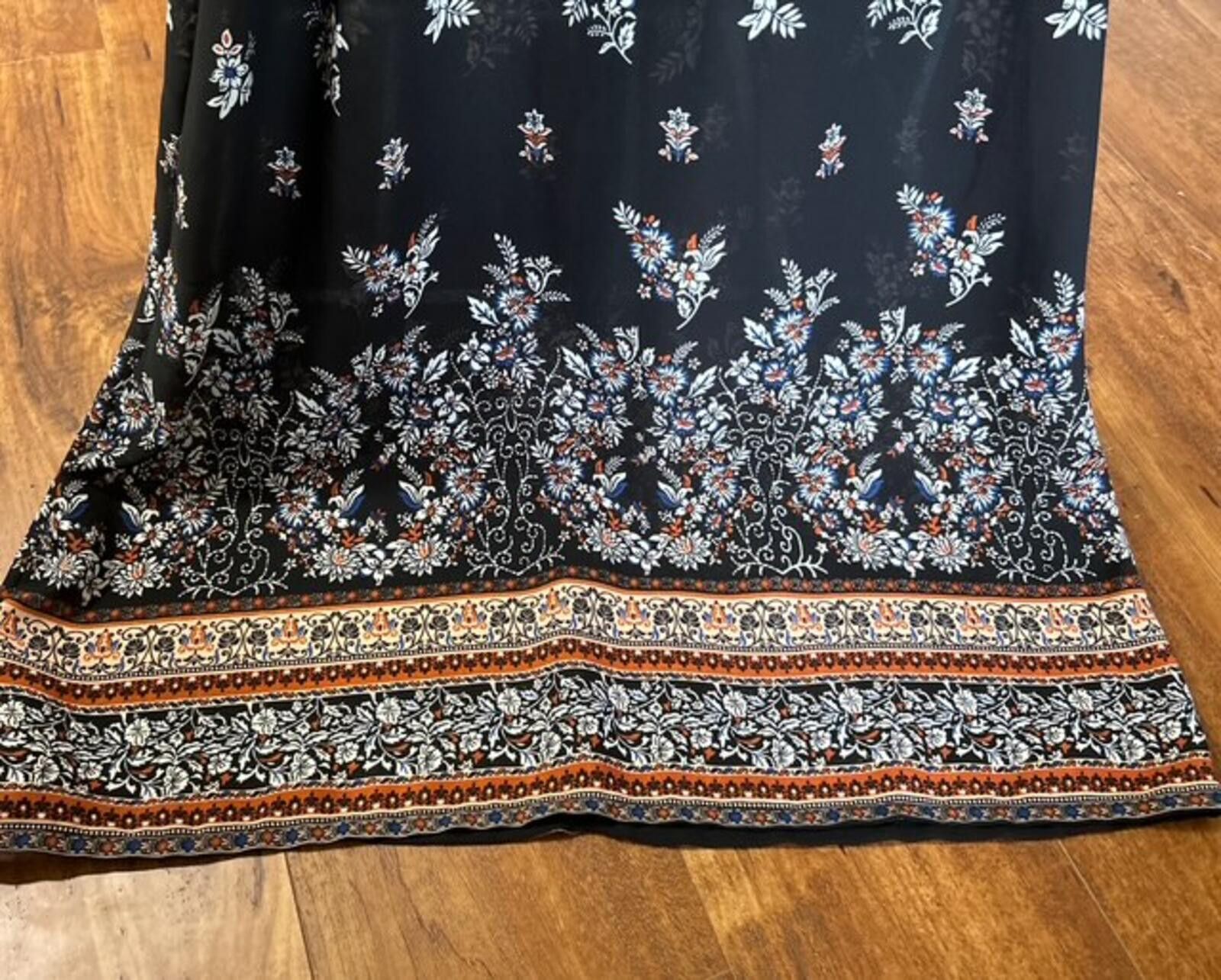 Other Atmosphere Black Floral Maxi Dress with Spaghetti Straps Size XS / US 0-2 / IT 36-38 - 2 Thumbnail