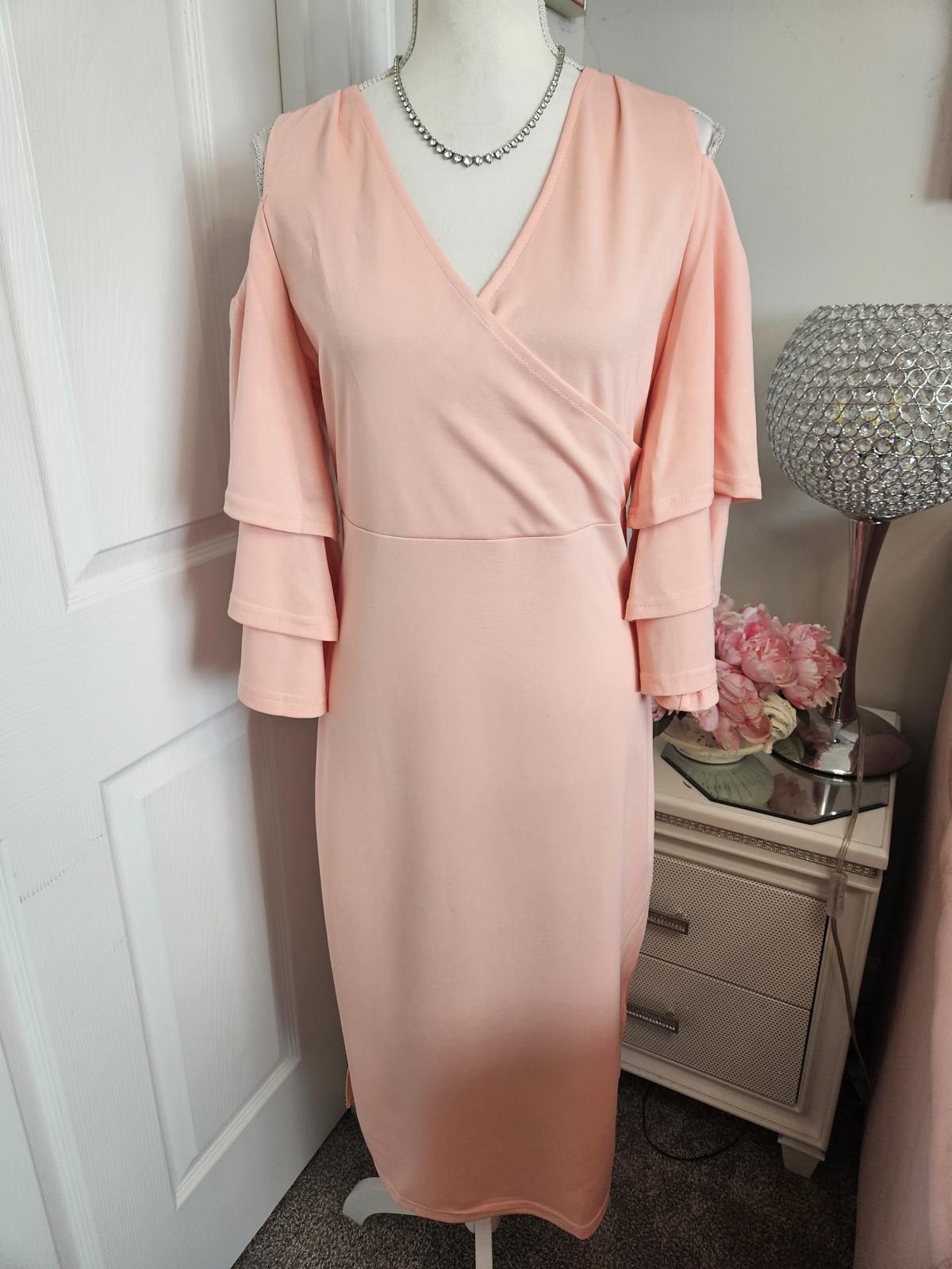 Designer Metamorphosis Girl Wrap Dress with Flounce Sleeves Size L / US 10 / IT 46 - 1 Thumbnail
