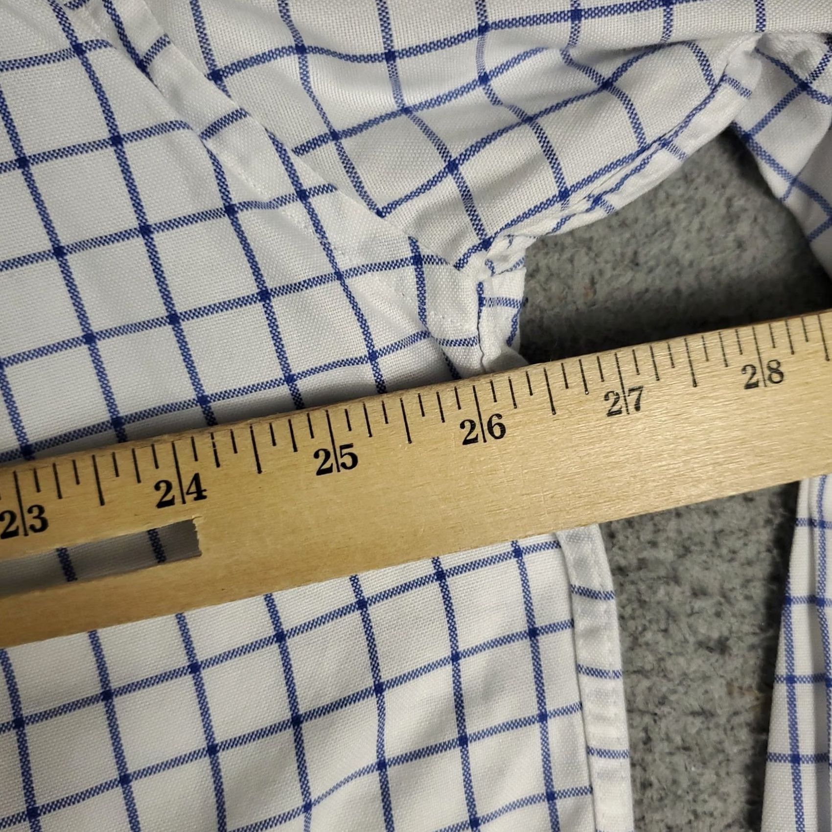 Peter Millar Peter Millar Shirt Mens XL White Blue Check Button-Up Long Sleeve Size US XL / EU 56 / 4 - 5 Thumbnail