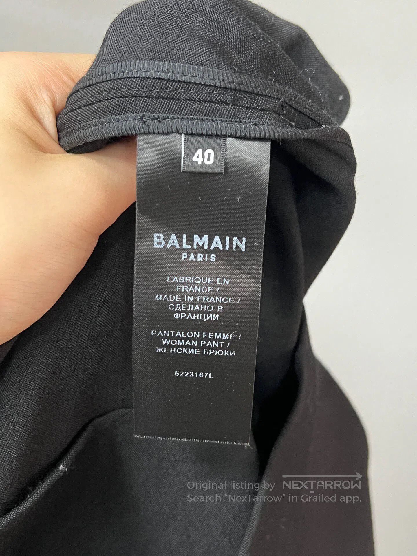 Balmain BALMAIN Black Drape Dress Trousers| Size 39" - 3 Thumbnail