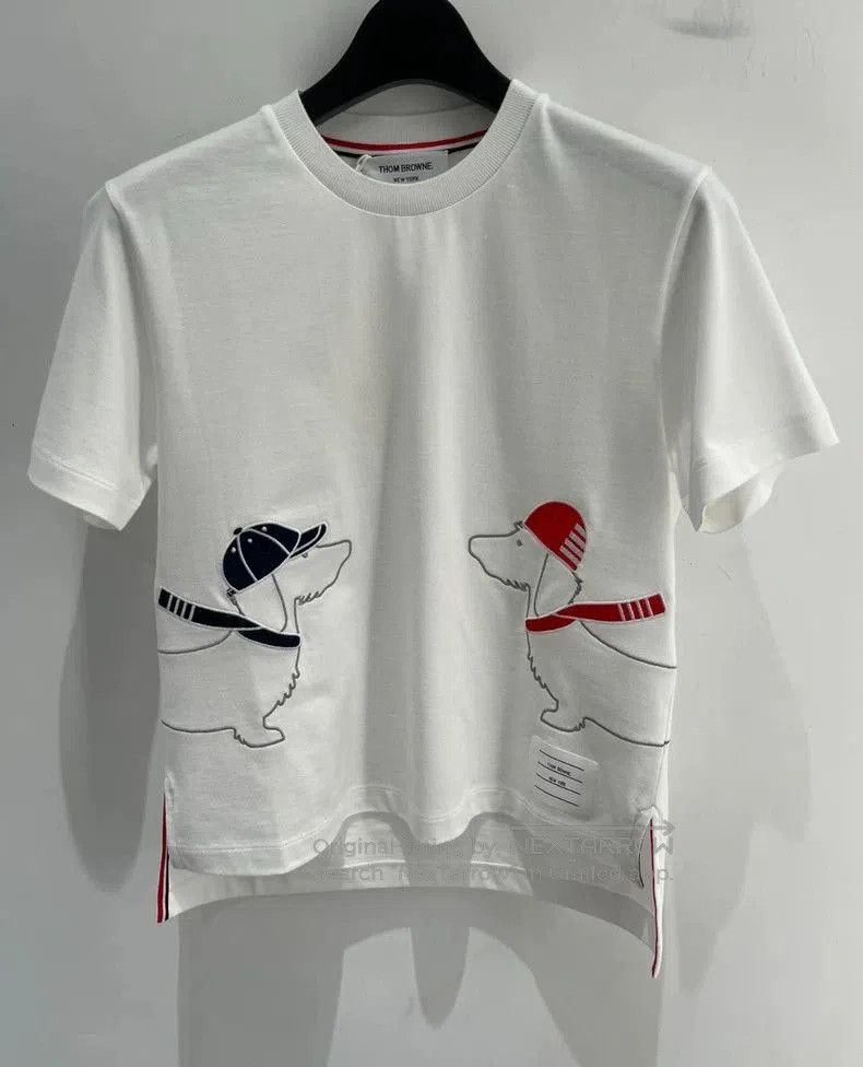 Thom Browne Thom Browne Dog Embroidery Short-Sleeve T-Shirt. Size US S / EU 44-46 / 1 - 1 Thumbnail