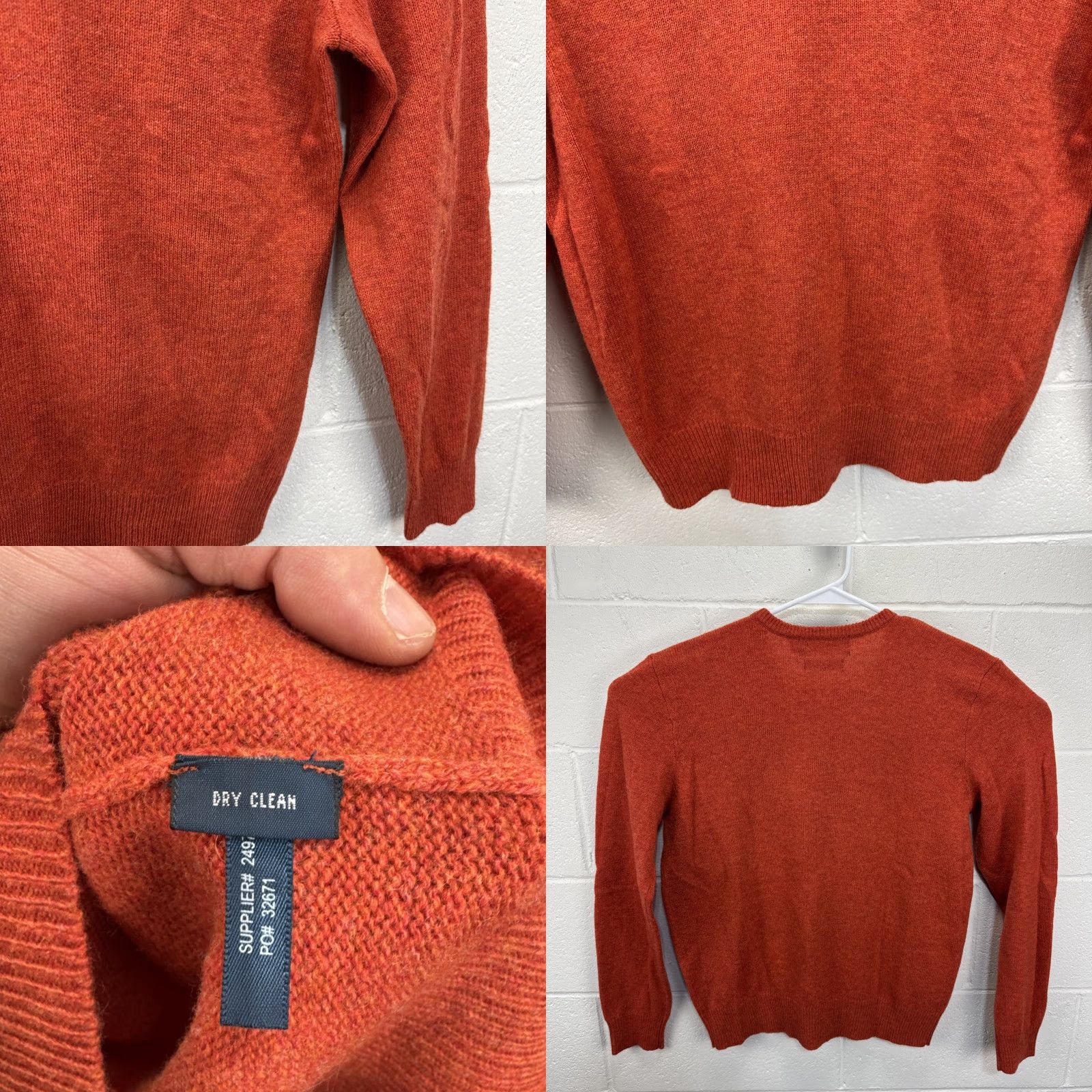 Polo Ralph Lauren VINTAGE Polo Ralph Lauren Women’s Knit Sweater Size Medium V-Neck Orange 90s Preppy Logo Pony Pullover Size M / US 6-8 / IT 42-44 - 8 Thumbnail