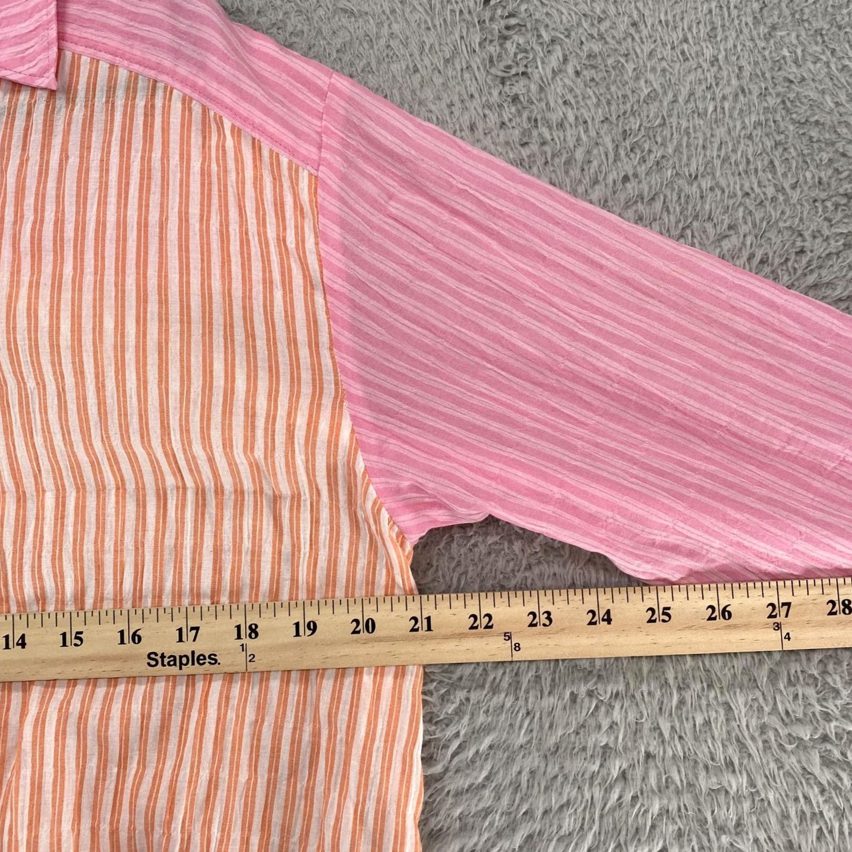 Vintage Maeve Striped Tunic Shirt XS Women's Button-Up Casual Cotton Blend Spandex Lightweight Collared Long Sleeve Button-Front 90s? Size XS / US 0-2 / IT 36-38 - 5 Thumbnail