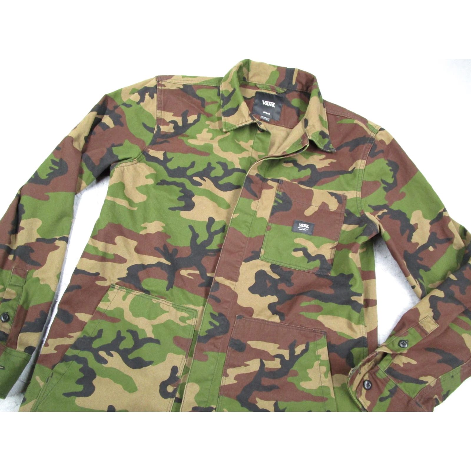 Vans Vans Jacket Mens Medium Green Camo Shirt Chore Coat Classic Fit Button Front Size US M / EU 48-50 / 2 - 2 Thumbnail