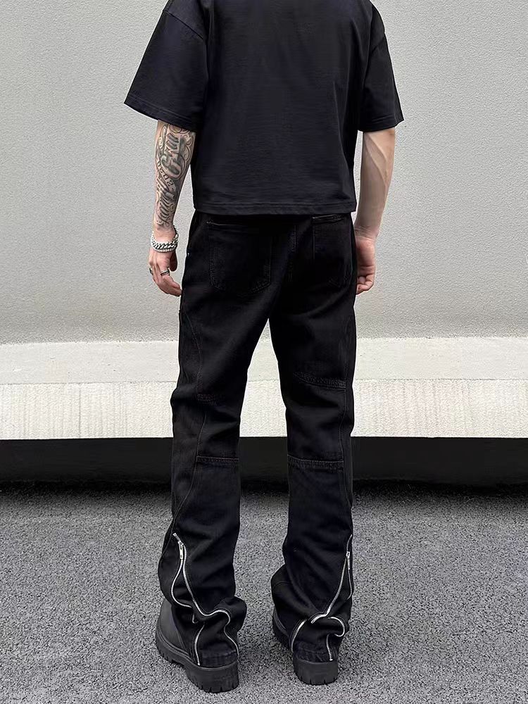 Japanese Brand × Jean Street hip hop leg zip baggy jeans Size US 34 / EU 50 - 1 Thumbnail