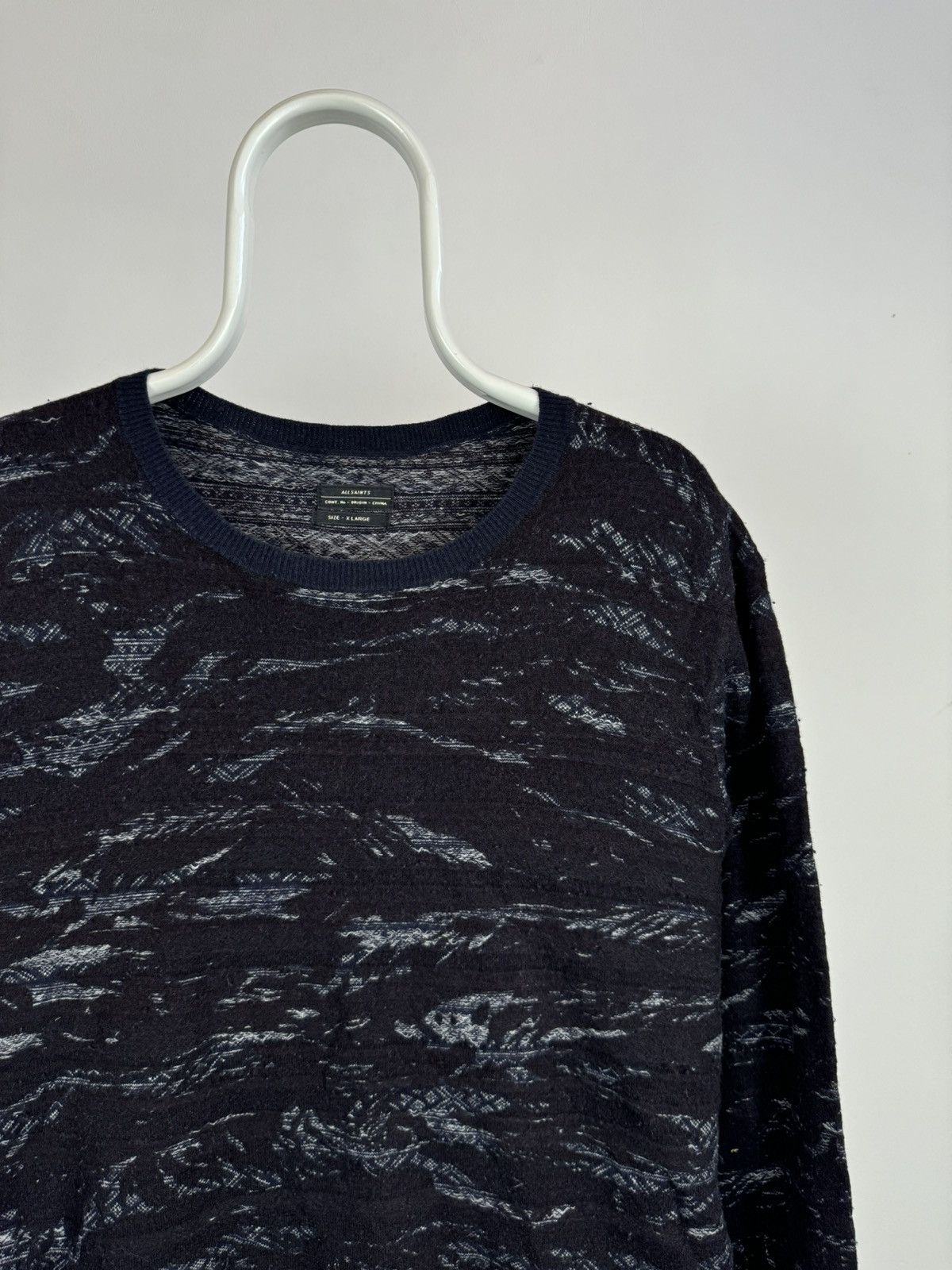 Allsaints All Saints Cotton Wool Linen Diablo Crew Sweatshirt Size US XL / EU 56 / 4 - 2 Thumbnail