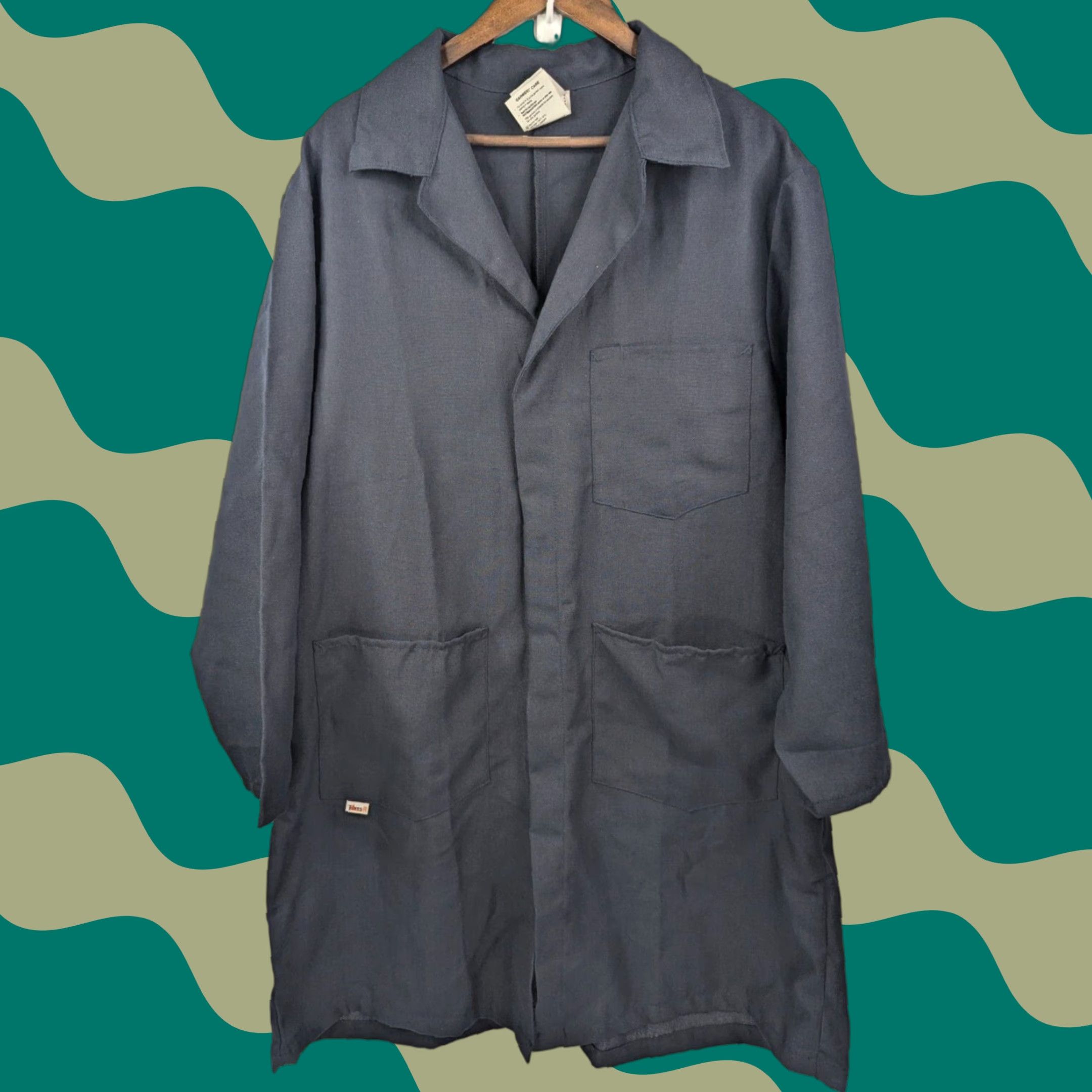 Vintage Topps FR Navy Work Coat Mens XL Flame Resistant NOMEX IIIA Made In USA Shirt Navy XL Mens Topps FR Nomex IIIA Workwear USA Size US XL / EU 56 / 4 - 1 Thumbnail