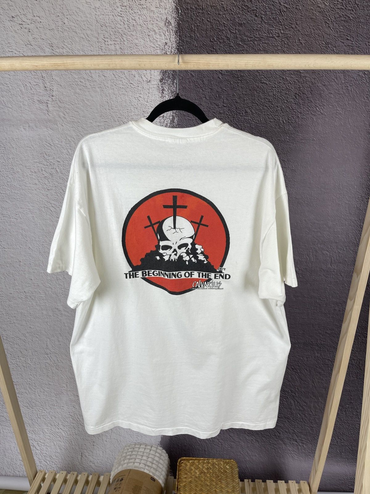 Hanes Vintage Calvarius Christianwear T-shirt 1993 Merch Hanes Size US XL / EU 56 / 4 - 1 Thumbnail