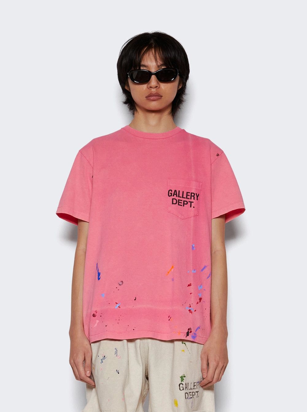 Gallery Dept. o1mle0326 Vintage Logo Painted Tee Shirt in Pink Size US XXL / EU 58 / 5 - 3 Thumbnail