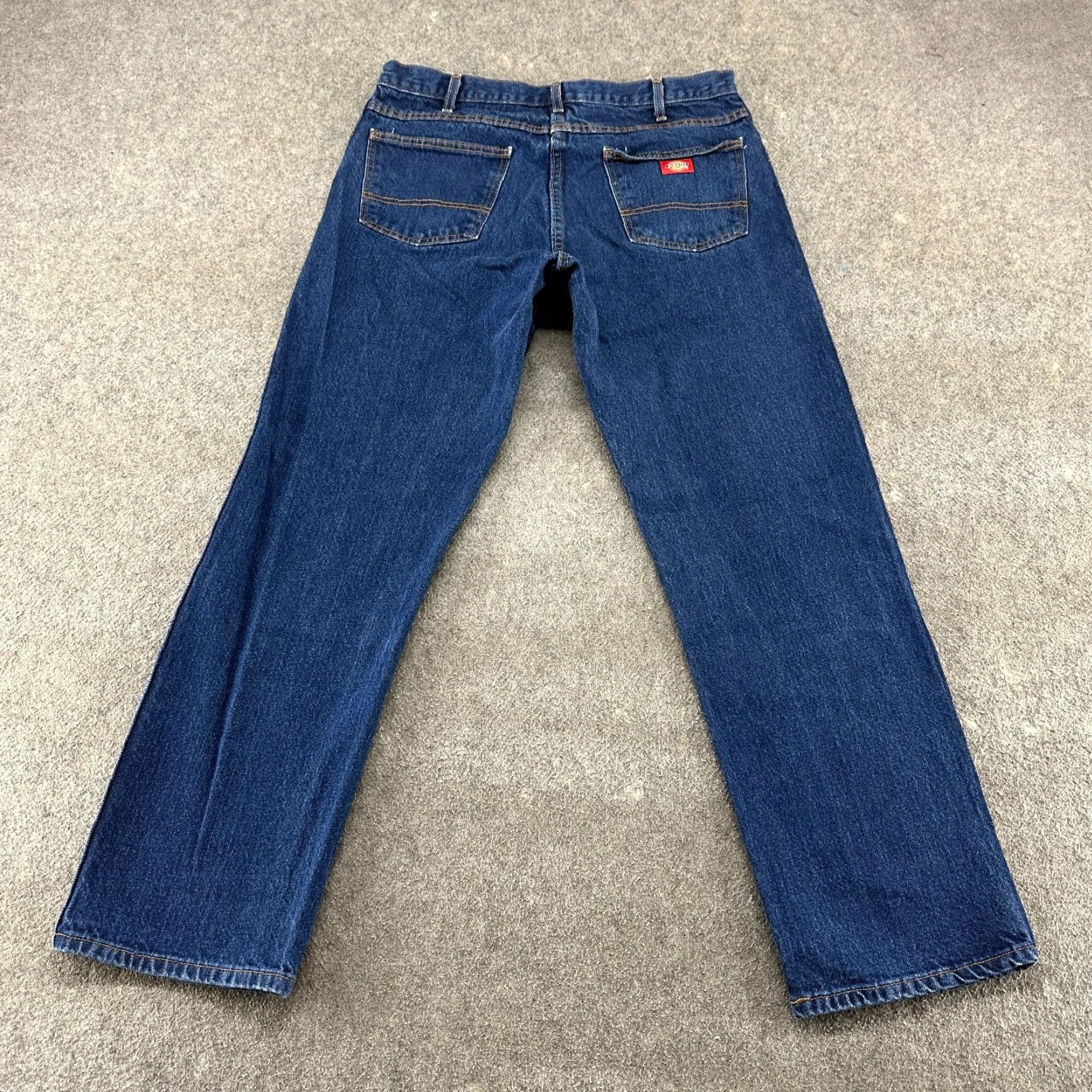 Dickies Dickies Jeans Mens 36x32 Blue Straight Leg Relaxed Fit Denim Cotton Workwear Pants Size US 36 / EU 52 - 6 Thumbnail