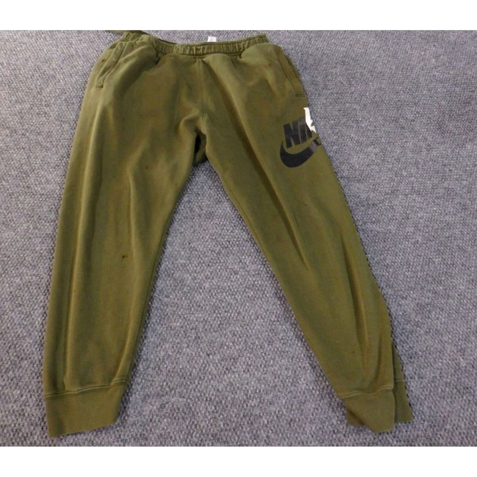 Nike Nike Sweatpants Mens Large Green Logo Stretch Drawstring Active Casual Modern | Mens Pants Regular L Green Nike Sweatpants 90s? Size US 33 - 2 Thumbnail