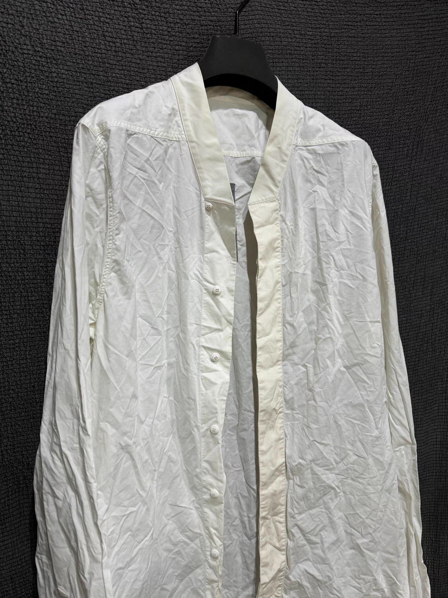 Rick Owens Rick Owens 15FW mainline collarless white shirt. Size US L / EU 52-54 / 3 - 4 Thumbnail