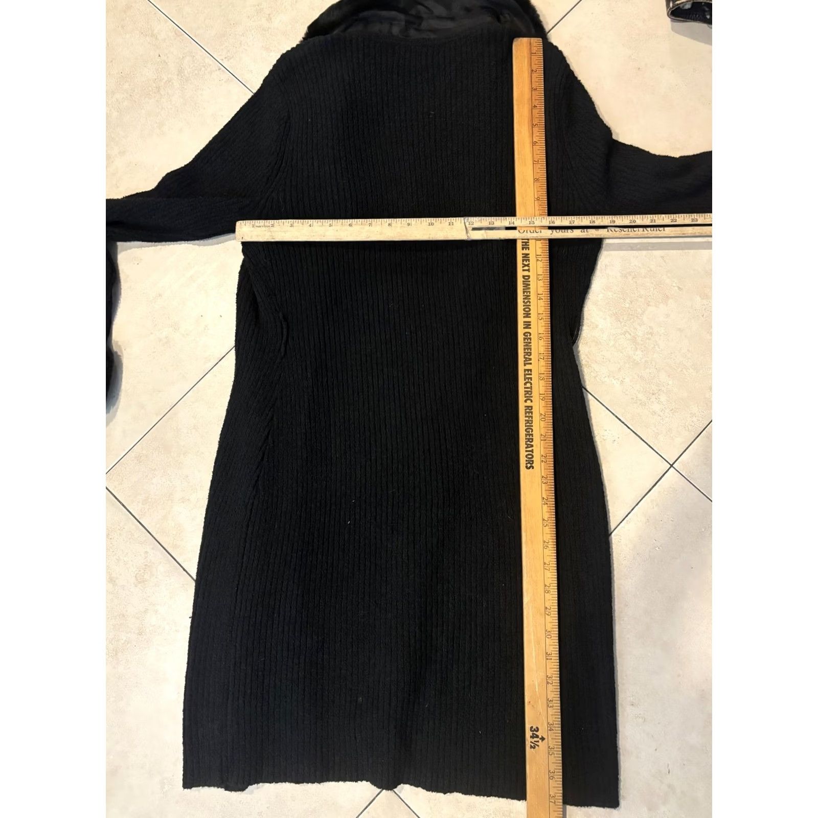 Vintage VINTAGE Georgiou Studio Cardigan Sweater Womens Small Black Faux Fur Trim Longline VTG Size S / US 4 / IT 40 - 6 Thumbnail