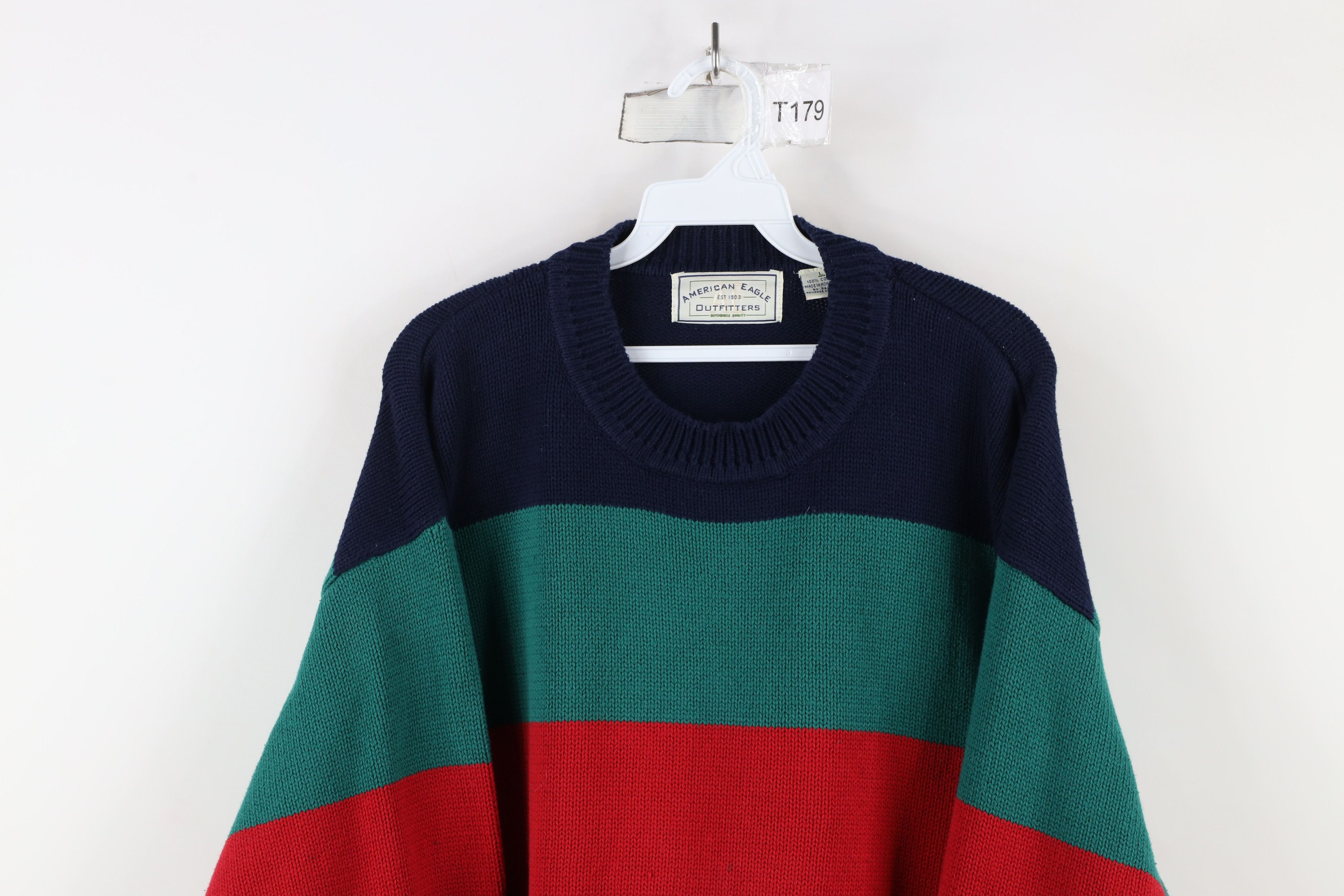 American Eagle Outfitters × Vintage Vintage 90s American Eagle Outfitters Block Knit Sweater Size US L / EU 52-54 / 3 - 2 Thumbnail
