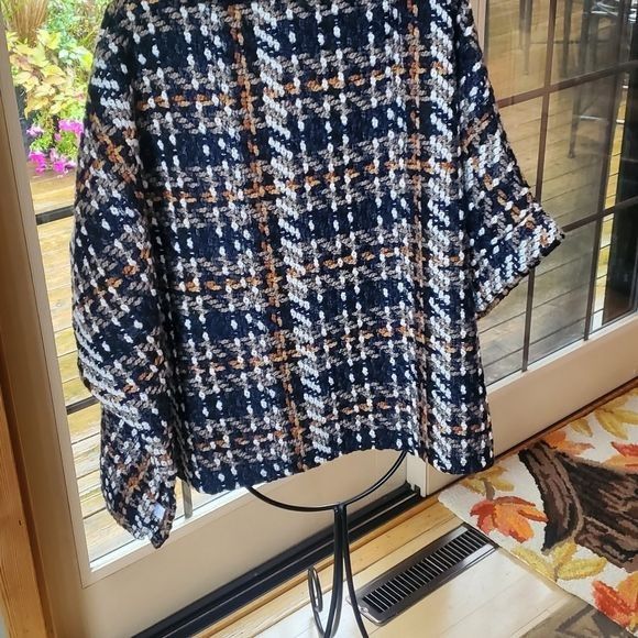 Vintage Coco + Carmen Knit Plaid Fall Sz. OS Shawl Jacket Size ONE SIZE - 8 Thumbnail