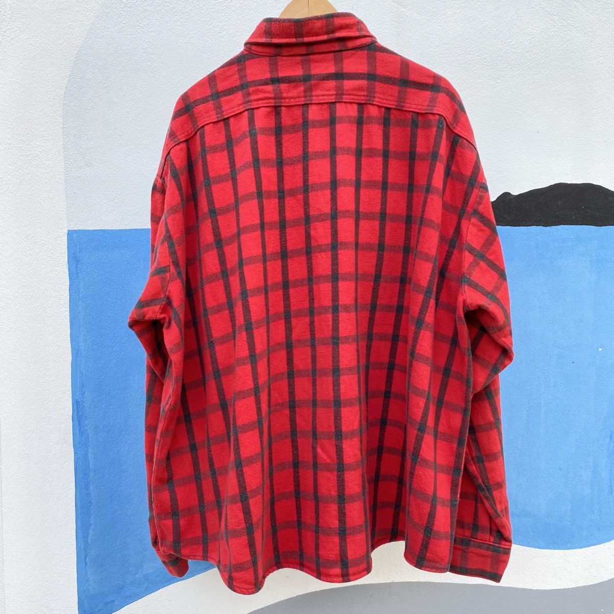 FiveBrother × Vintage FIVE BROTHER Red & Black Plaid Long-Sleeve Shirt. Size US XXL / EU 58 / 5 - 2 Thumbnail