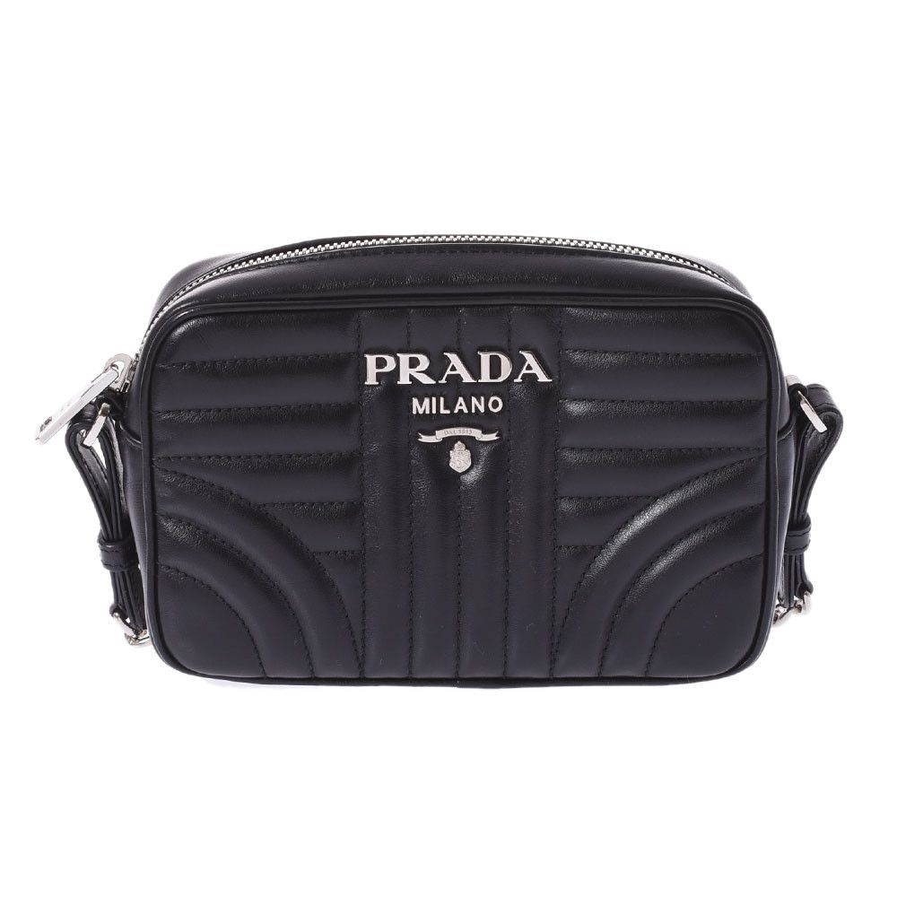 Prada Diagram Black Soft Calf Shoulder Bag