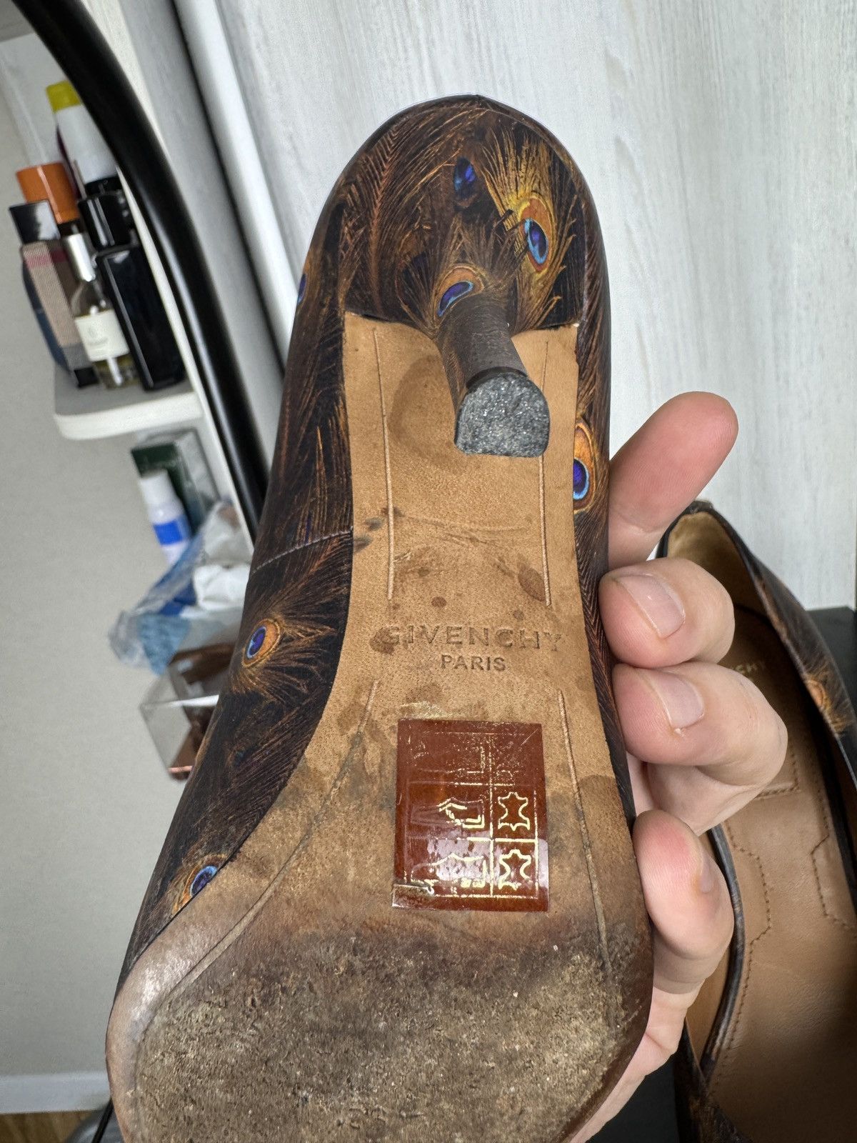 Givenchy Givenchy Paris peacock print leather stilettos heels Size US 6 / IT 36 - 9 Thumbnail