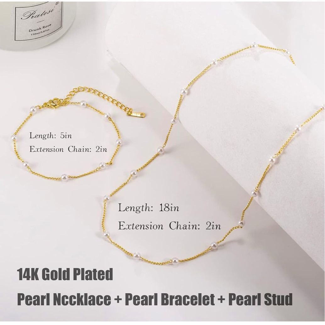 Other 14 K Gold Plated and Faux Pearl Three Piece Jewelry Suite Size ONE SIZE - 2 Thumbnail