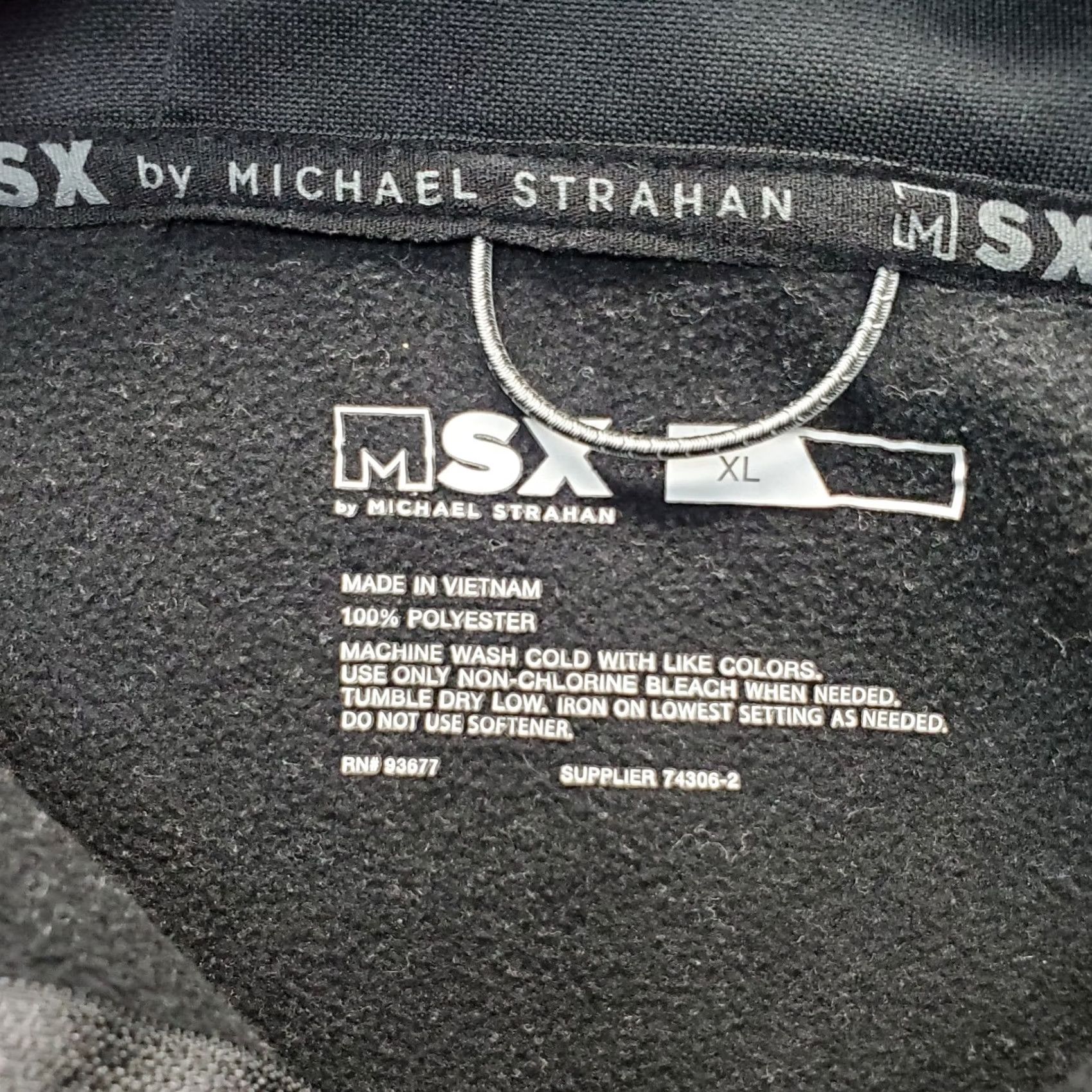 Vintage MSX Michael Strahan Hoodie Mens XL Black Fleece Lined Ribbed Quarter Zip Pullover Size US XL / EU 56 / 4 - 6 Thumbnail