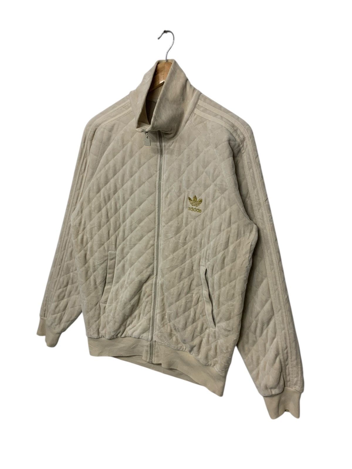 Adidas Vintage 90's Adidas Small Logo Zipper Down Velvet Sweater Size US L / EU 52-54 / 3 - 2 Thumbnail