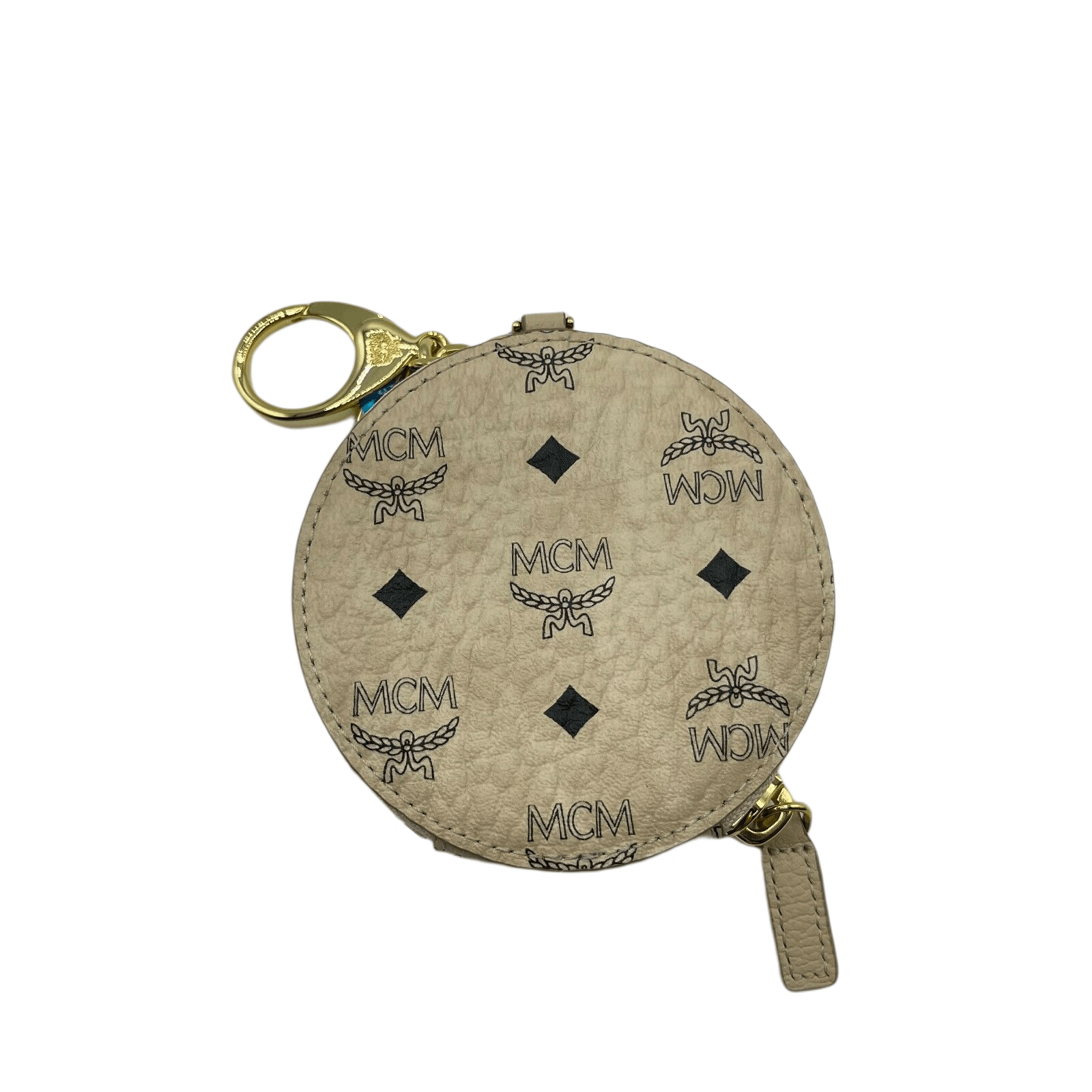 Beige Coated Canvas Visetos Zip Around Coin Purse