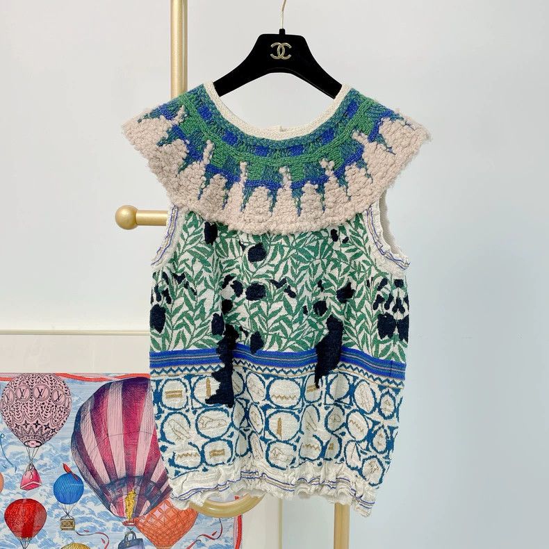 Chanel Chanel Egyptian series gold thread knitted vest 2504-Nextar Size XS / US 0-2 / IT 36-38 - 1 Thumbnail