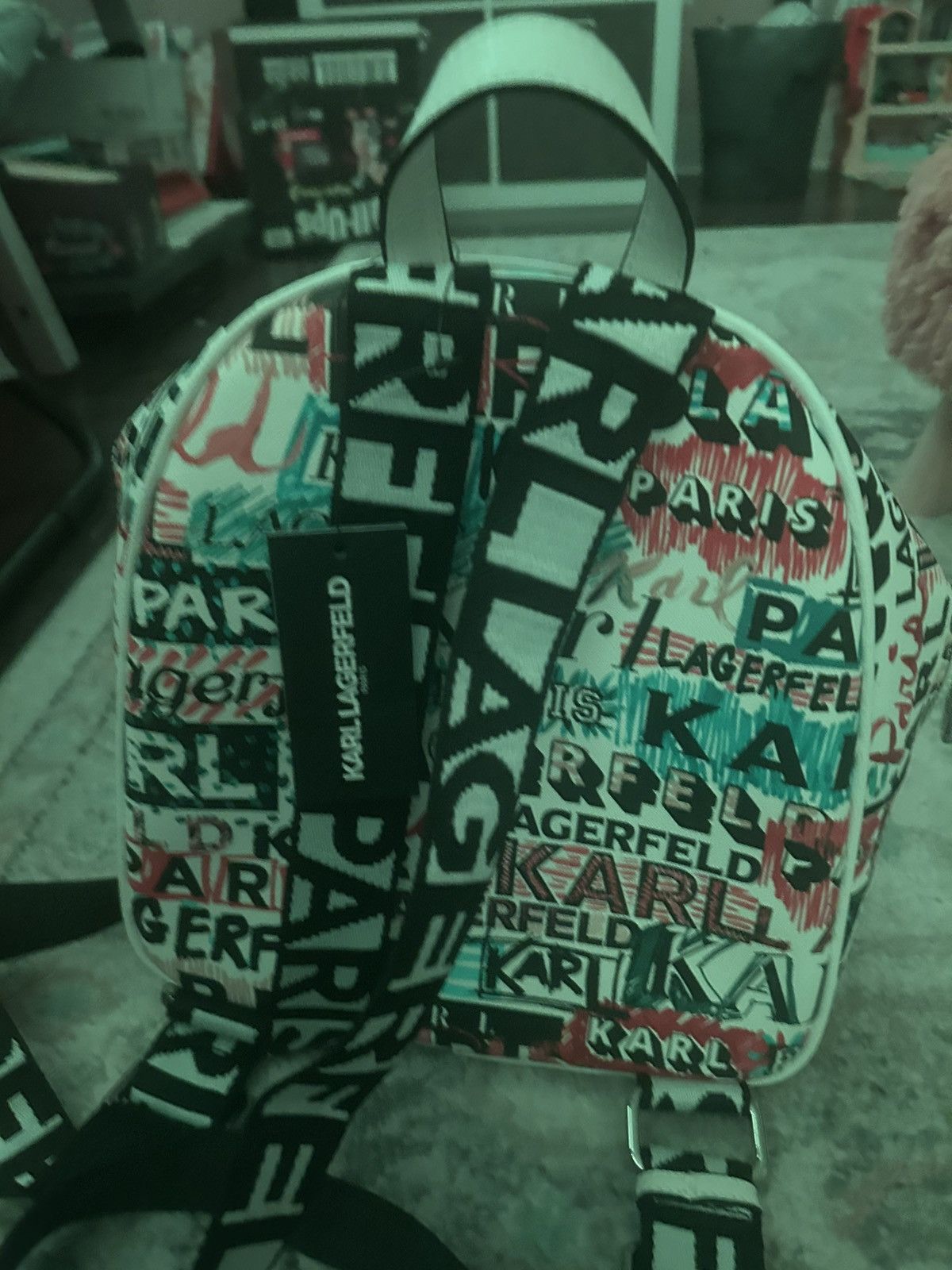 Karl Lagerfeld Karl Lagerfeld Multicolor Scribble Backpack Size ONE SIZE - 3 Thumbnail