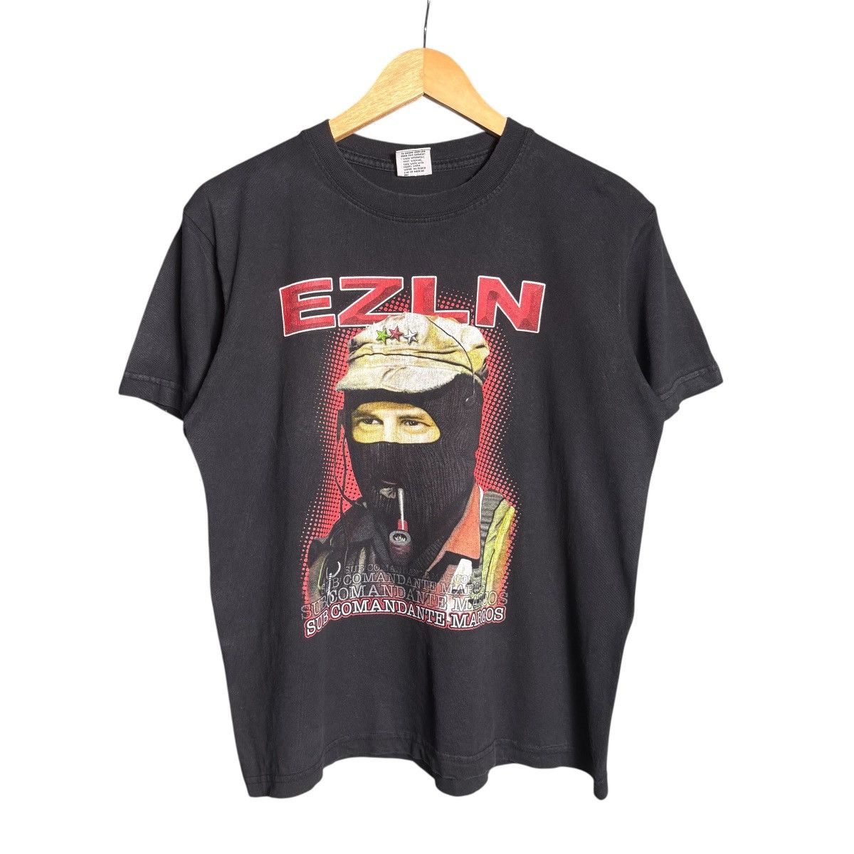 Vintage Vintage 90s EZLN Ya Basta Mexico Army Military T-Shirt / USA Size US M / EU 48-50 / 2 - 1 Thumbnail