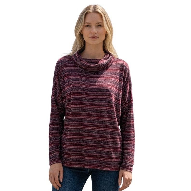 Other Seven7 Women’s Metallic Stripe, Cowl Neck, Dolman Sleeve To Size M / US 6-8 / IT 42-44 - 1 Thumbnail