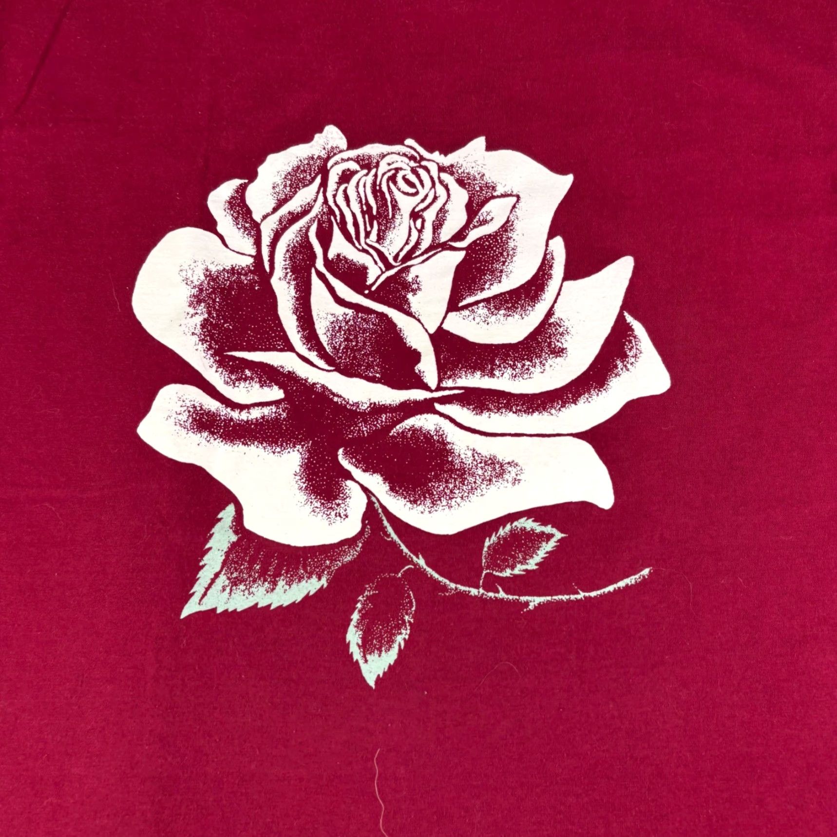 Fruit Of The Loom BEST Fruit of the Loom T-Shirt Burgundy XL Adult Cotton Polyester Graphic Print Rose Art Vintage Crew Neck Short Sleeve Unisex Womens Mens? Size US XL / EU 56 / 4 - 6 Thumbnail