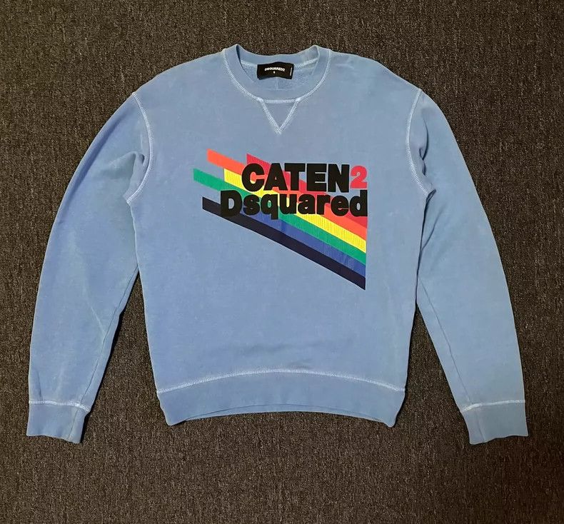 Dsquared2 Dsquared2 Rainbow Print Blue Sweatshirt-yf Size US S / EU 44-46 / 1 - 1 Thumbnail