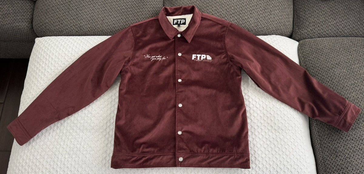 Fuck The Population FTP Diamond Dealer Coaches Jacket Maroon Small Velour SS24 Size US S / EU 44-46 / 1 - 2 Thumbnail