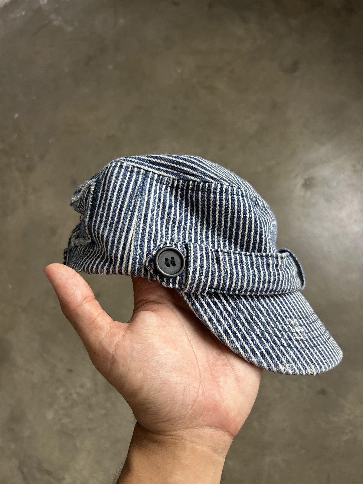 Japanese Brand × Vintage 1990s Alternative - Hickory Stripe Hat Size ONE SIZE - 8 Thumbnail