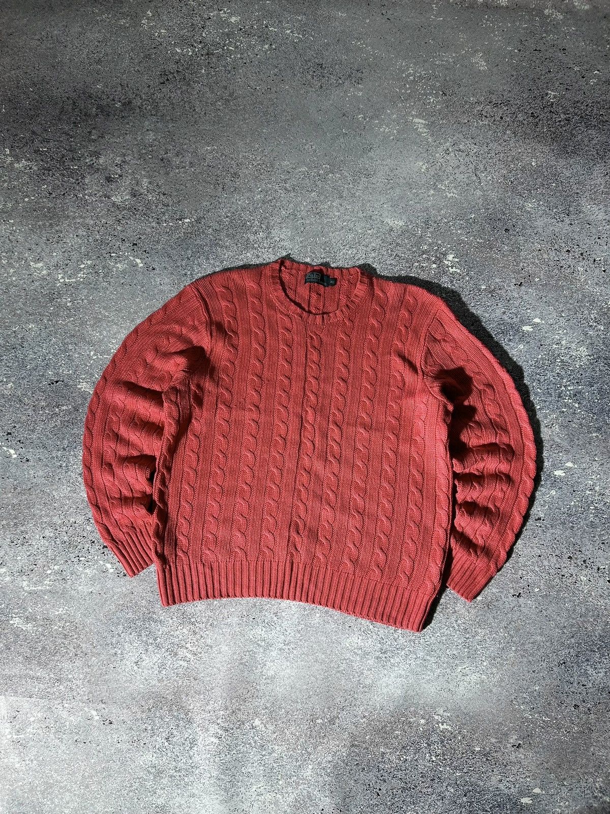 Pre-owned Polo Ralph Lauren X Ralph Lauren Vintage Polo Ralph Laurent Sweater Knitted Cable Crewneck In Pink
