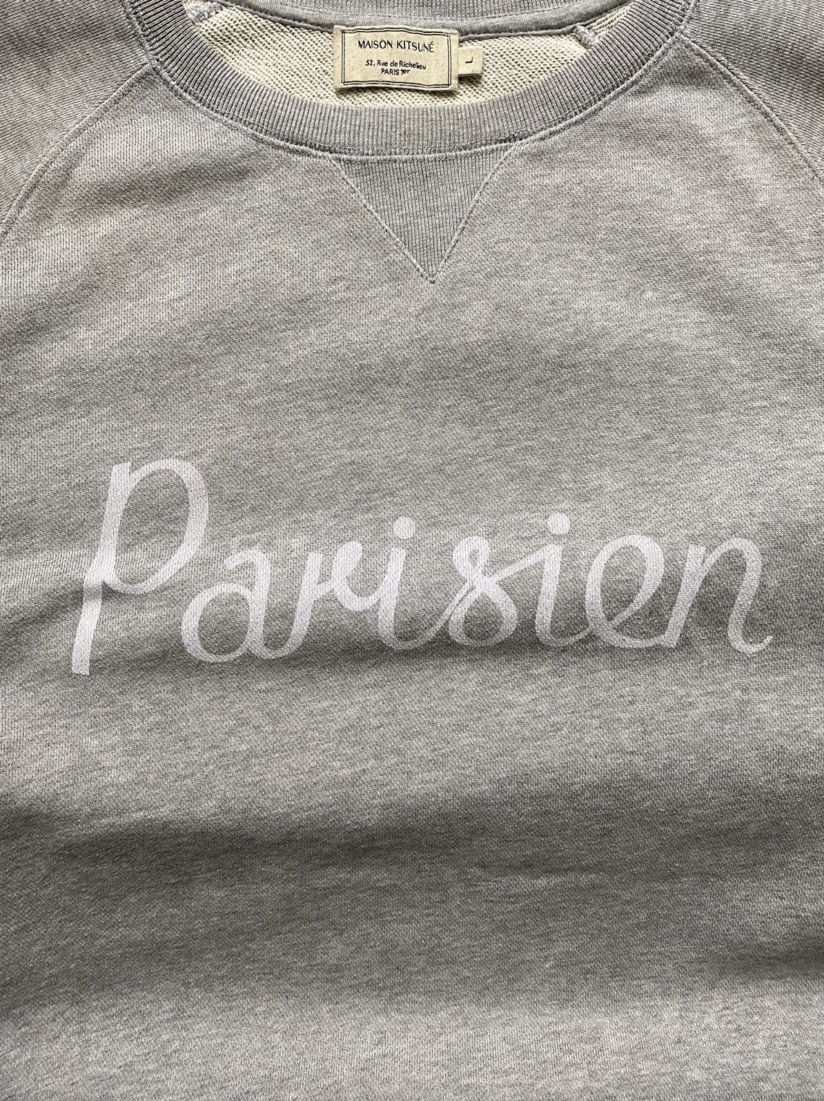 Maison Kitsune Maison Kitsune Parisien Big Logo Crew Neck Sweatshirt Size US L / EU 52-54 / 3 - 6 Thumbnail