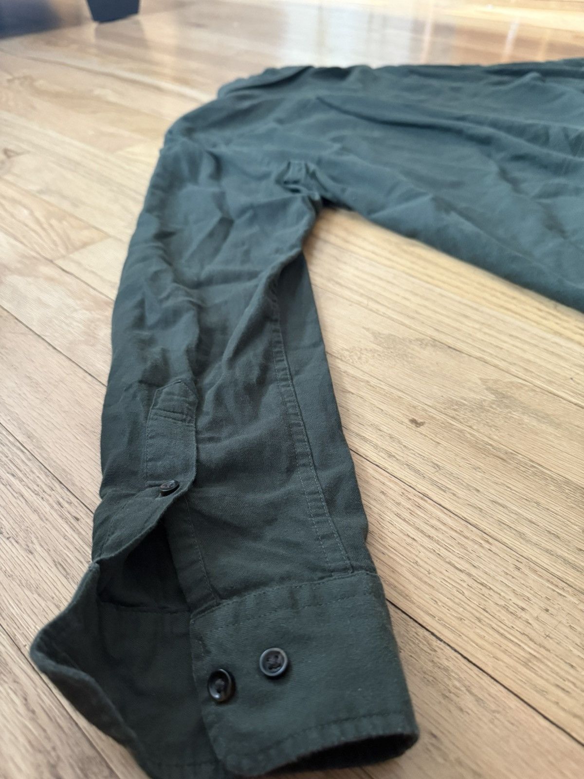 Japanese Brand × Uniqlo Olive Green Flannel Shirt Size US S / EU 44-46 / 1 - 7 Thumbnail