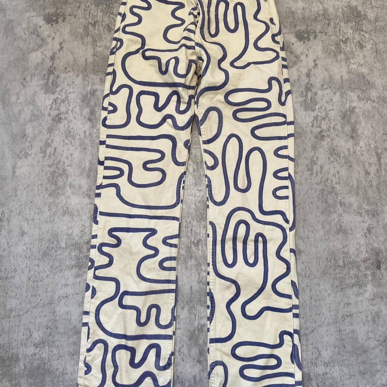 Zara Cream and blue Rap hip hop Baggy Jeans Vintage y2k 2000s 90s Size 34" / US 12 / IT 48 - 1 Thumbnail