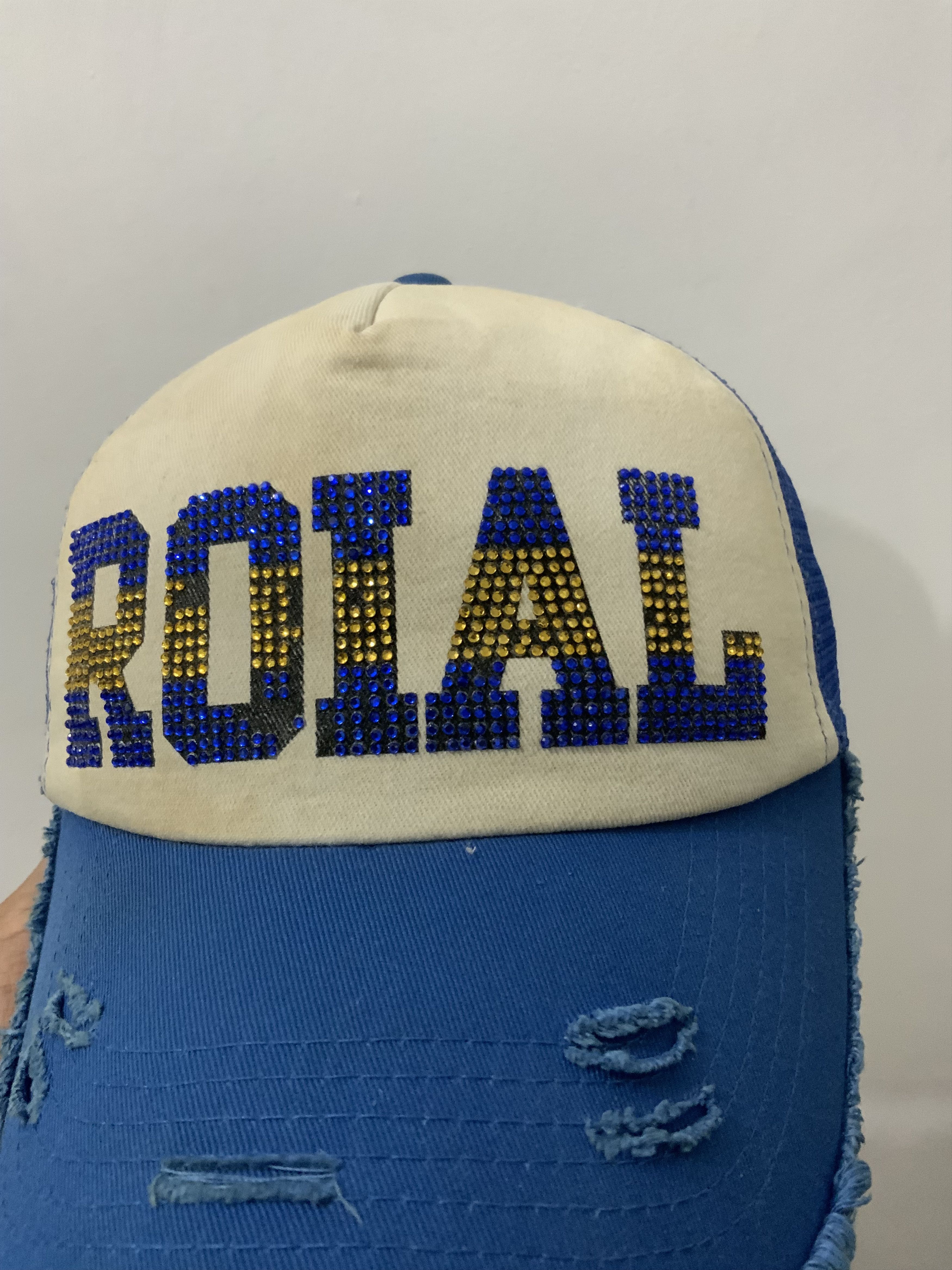 Hat Club Roial Diamond Distressed Trucker Hat Size ONE SIZE - 8 Thumbnail