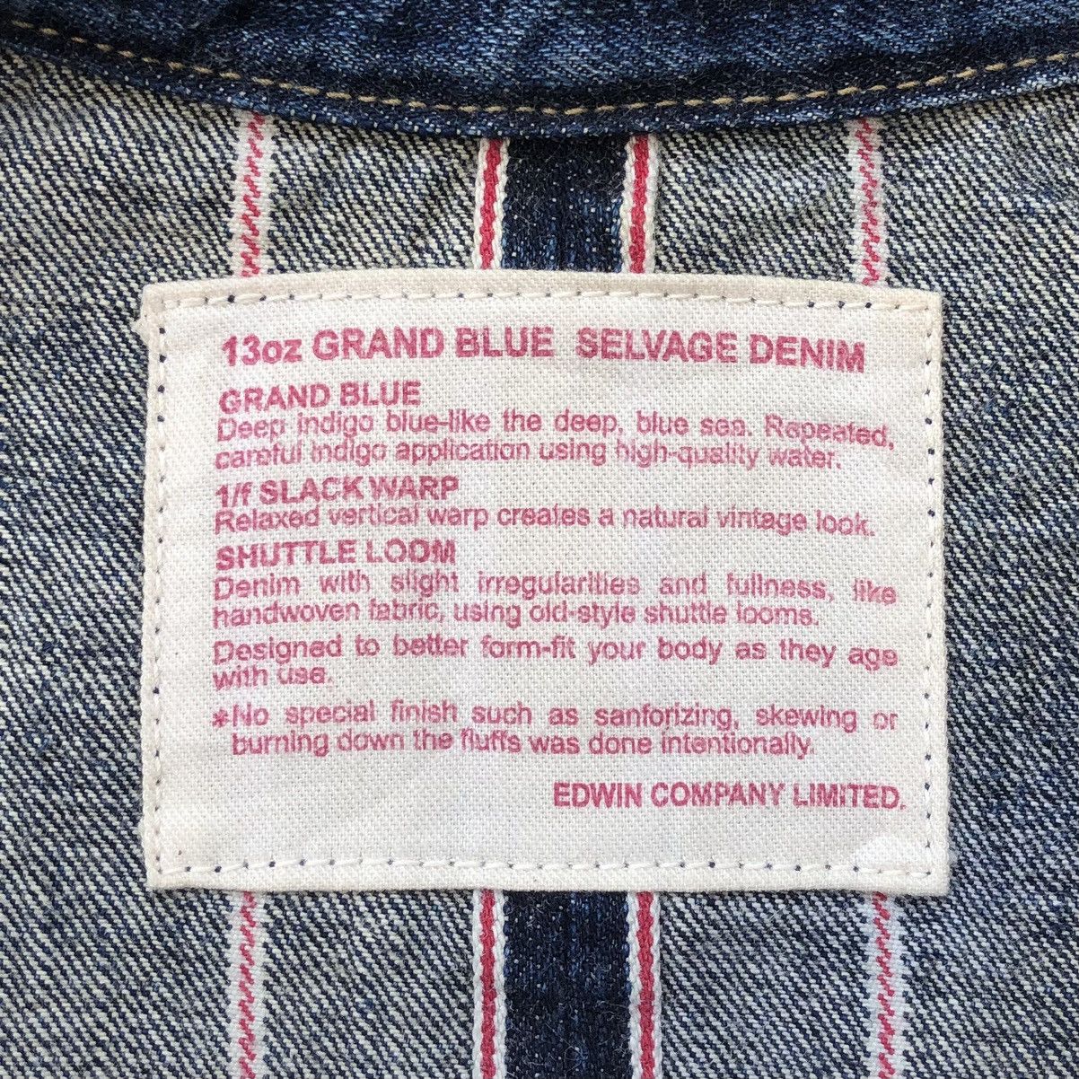 Edwin VTG EDWIN 13oz Grand Blue Selvage Denim Jacket Striped Jeans Size US L / EU 52-54 / 3 - 24 Thumbnail