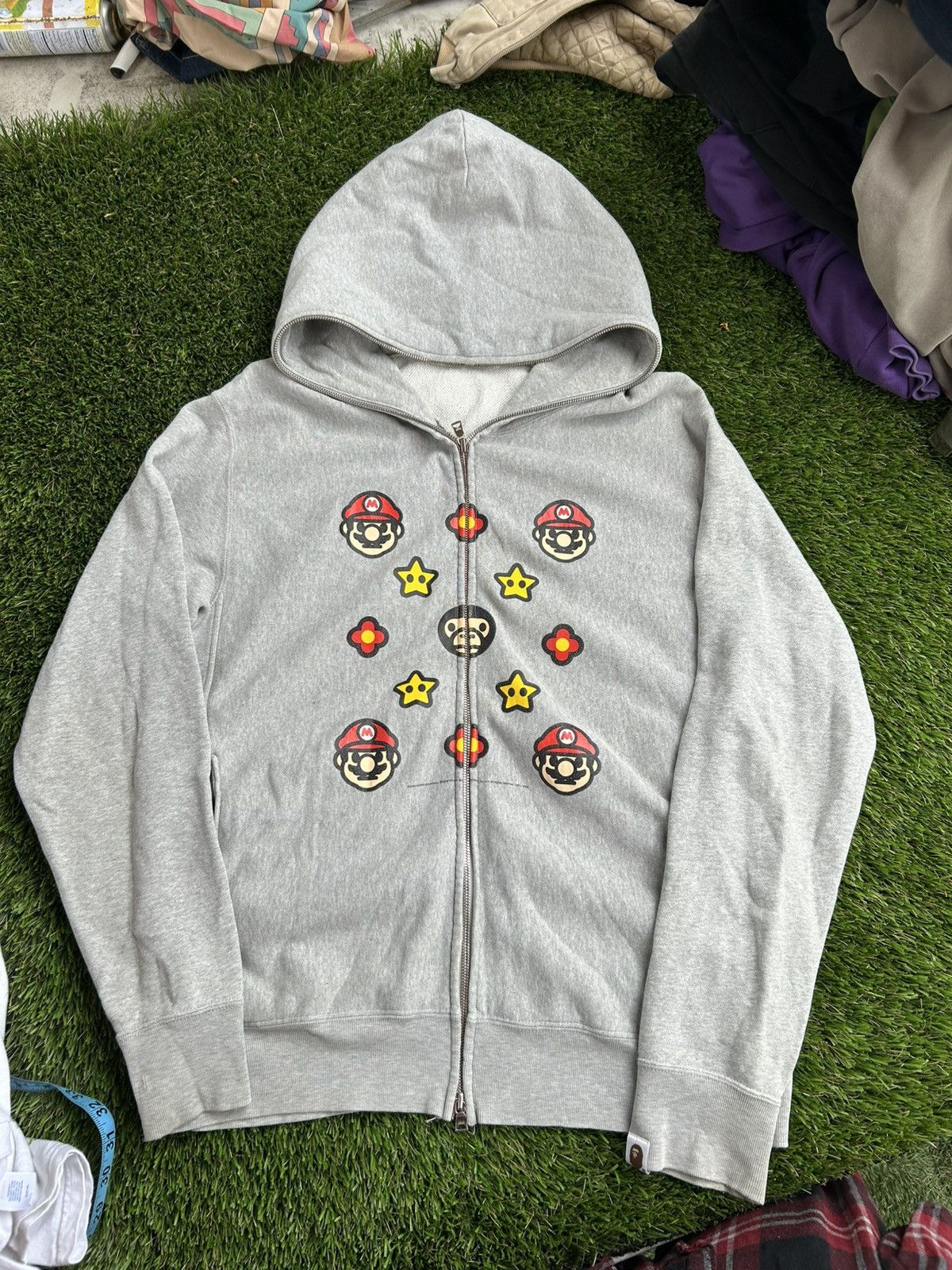 Bape Vintage 2000s BAPE x Mario Nintendo Emoticon Full Zip Hoodie Size US M / EU 48-50 / 2 - 2 Thumbnail