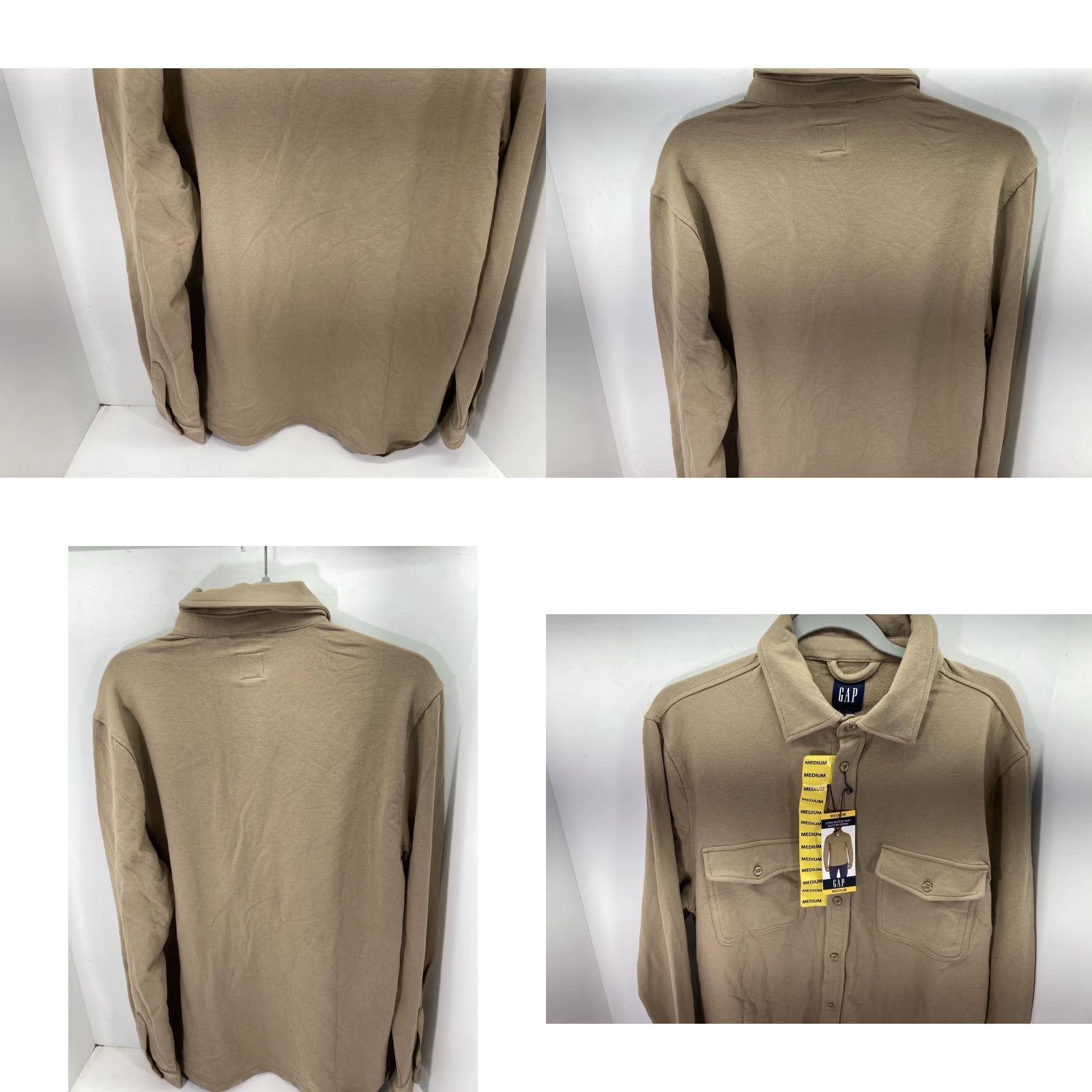 Gap Gap Shirt Men Medium Brown Button Long Sleeve Cotton Blend Knit Stretch NWT Size US M / EU 48-50 / 2 - 8 Thumbnail
