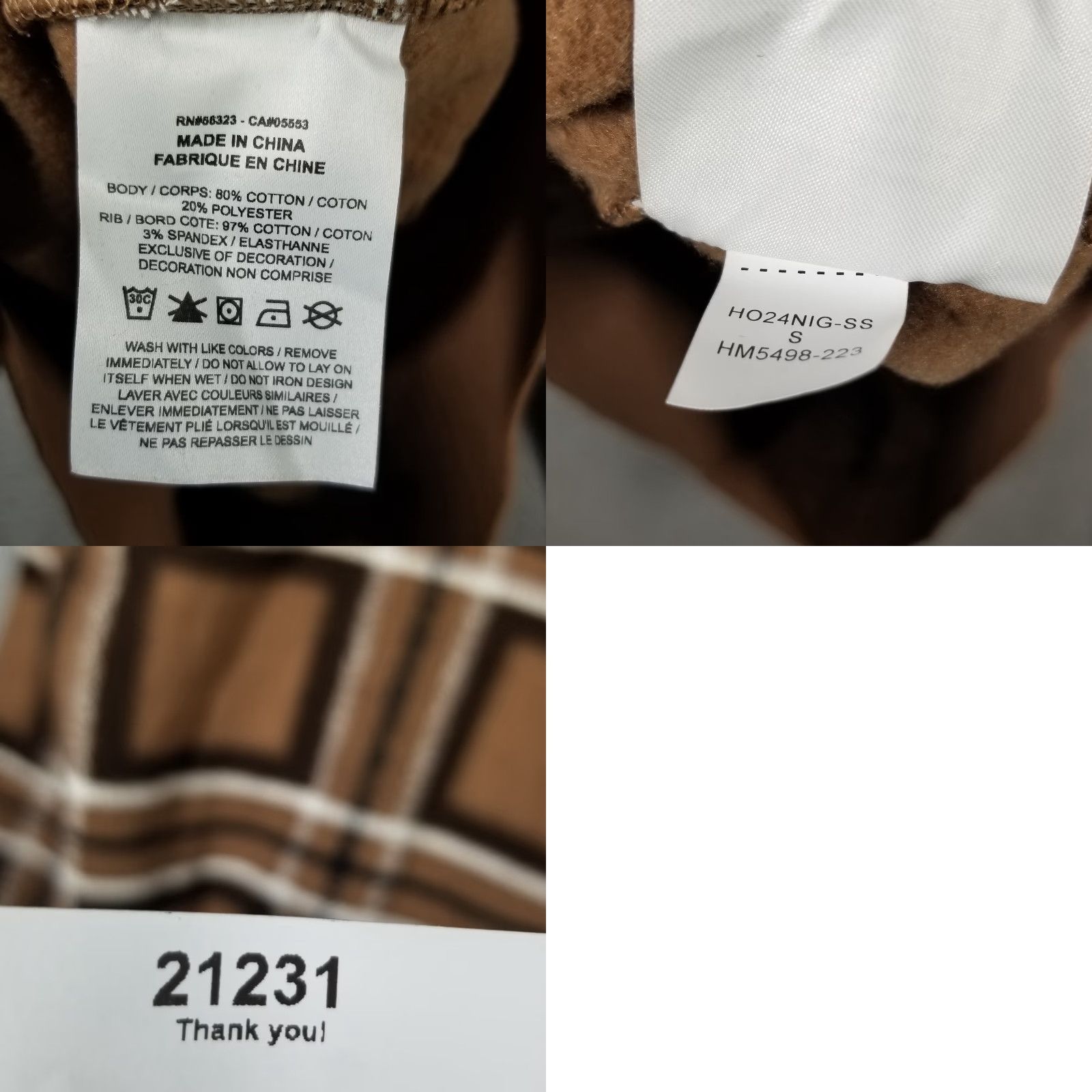 Jordan Brand VINTAGE Jordan Crewneck Sweatshirt Women's S Pullover Fleece Brown Plaid 90s Basketball Size S / US 4 / IT 40 - 8 Thumbnail