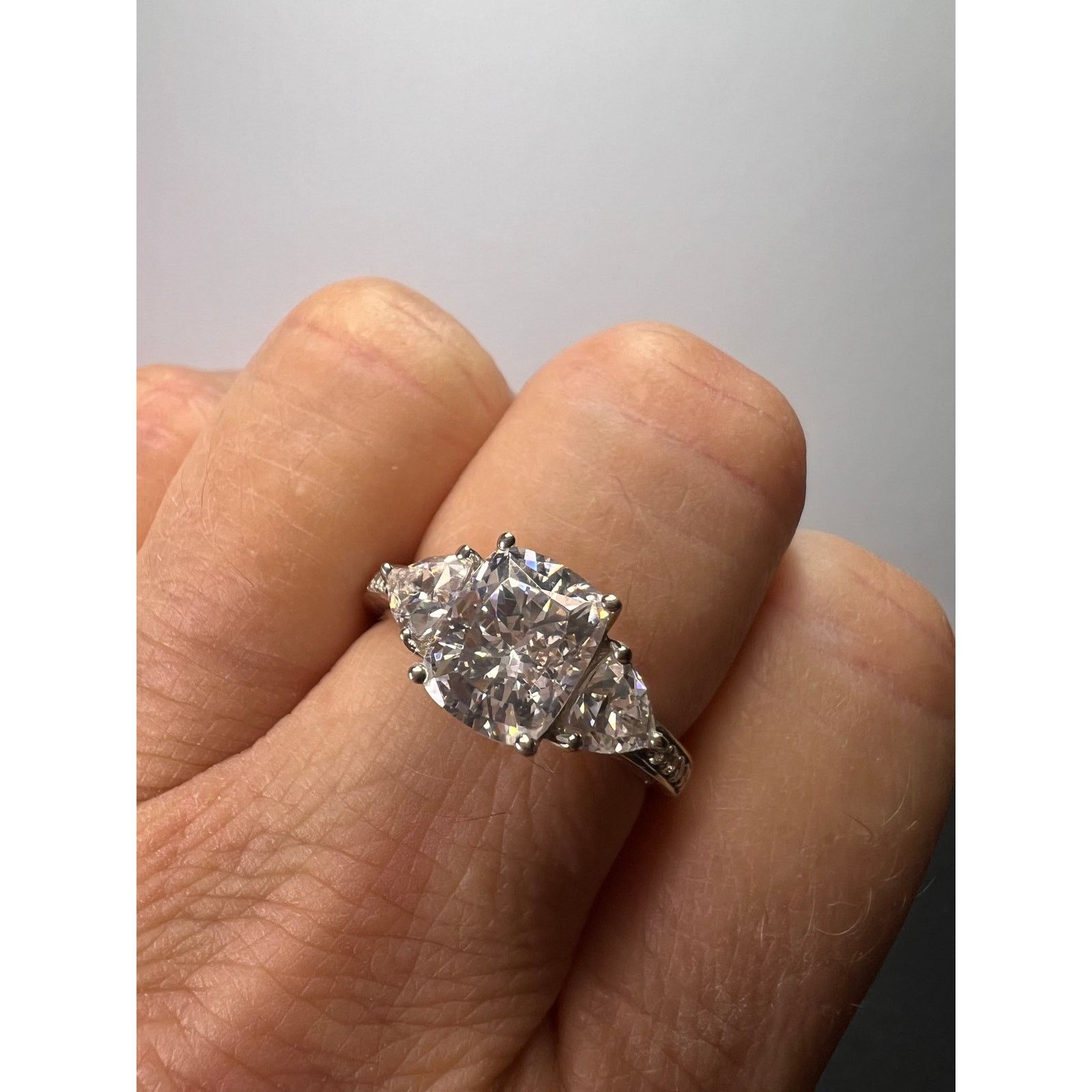 Other Cubic zirconia platinum over sterling silver ring size 9 Size ONE SIZE - 9 Thumbnail