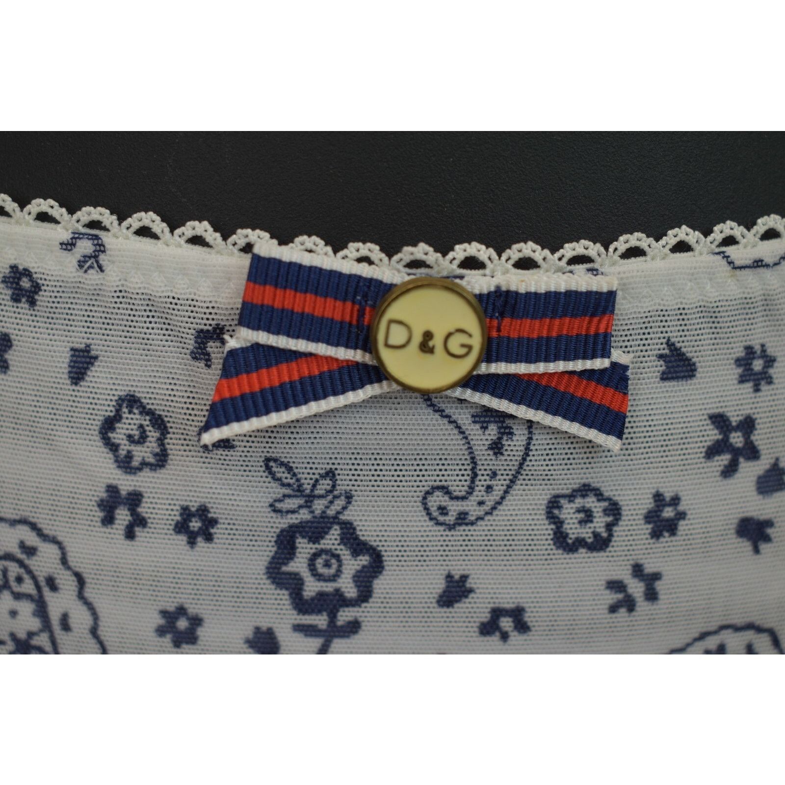 Dolce & Gabbana DOLCE GABBANA WHITE PAISLEY BOW LOGO THONG UNDERWEAR XS Size ONE SIZE - 3 Thumbnail